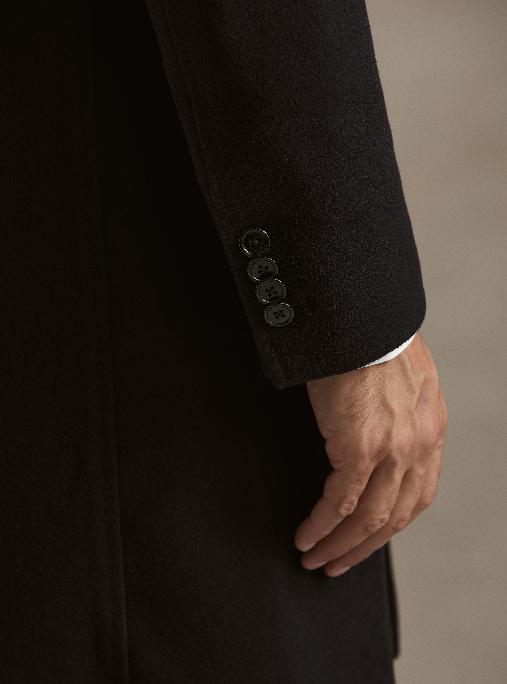 Cappotto doppiopetto in misto cashmere, BLU NAVY