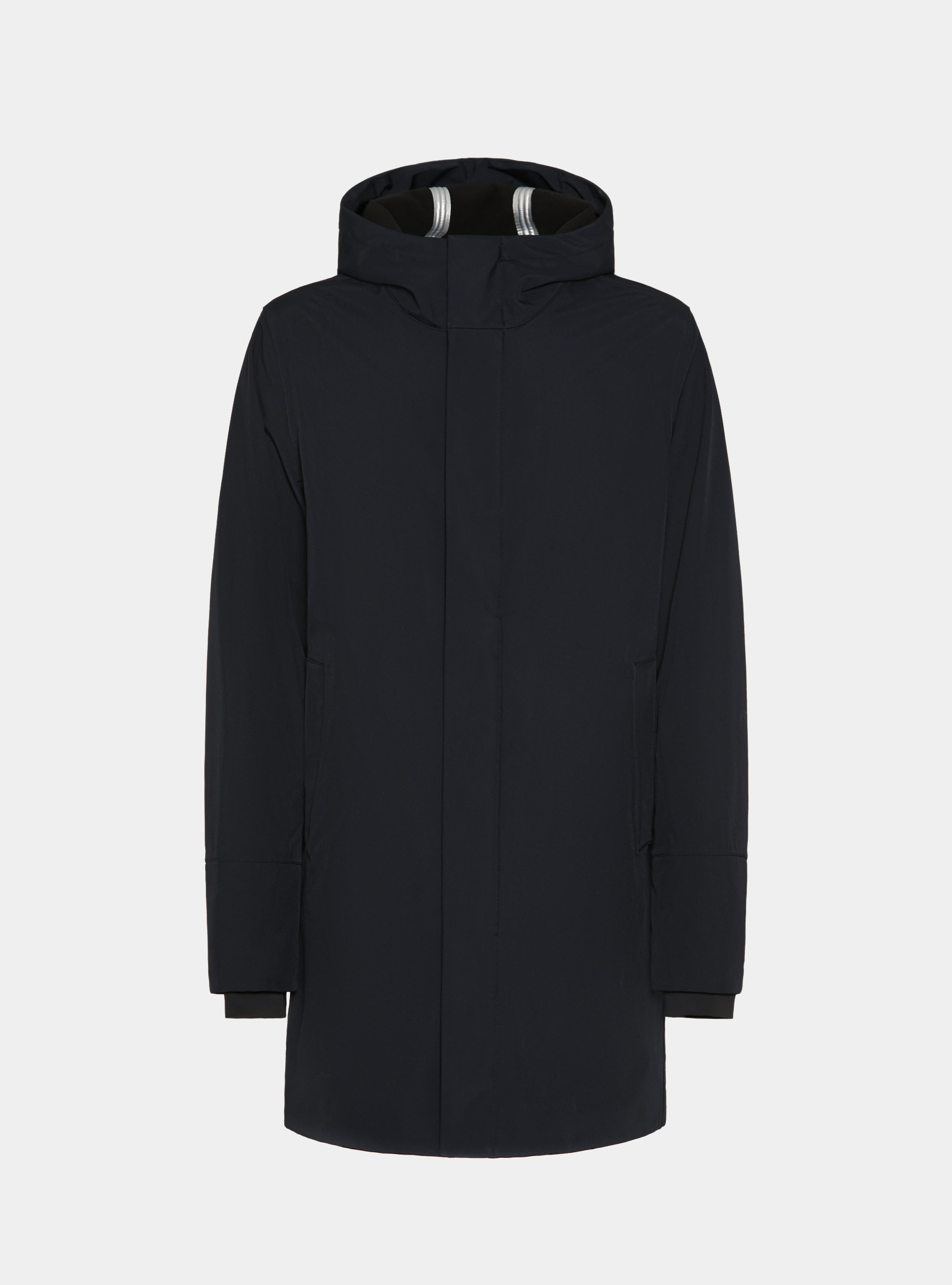 Giubbotto tecnico lungo con cappuccio, BLU NAVY