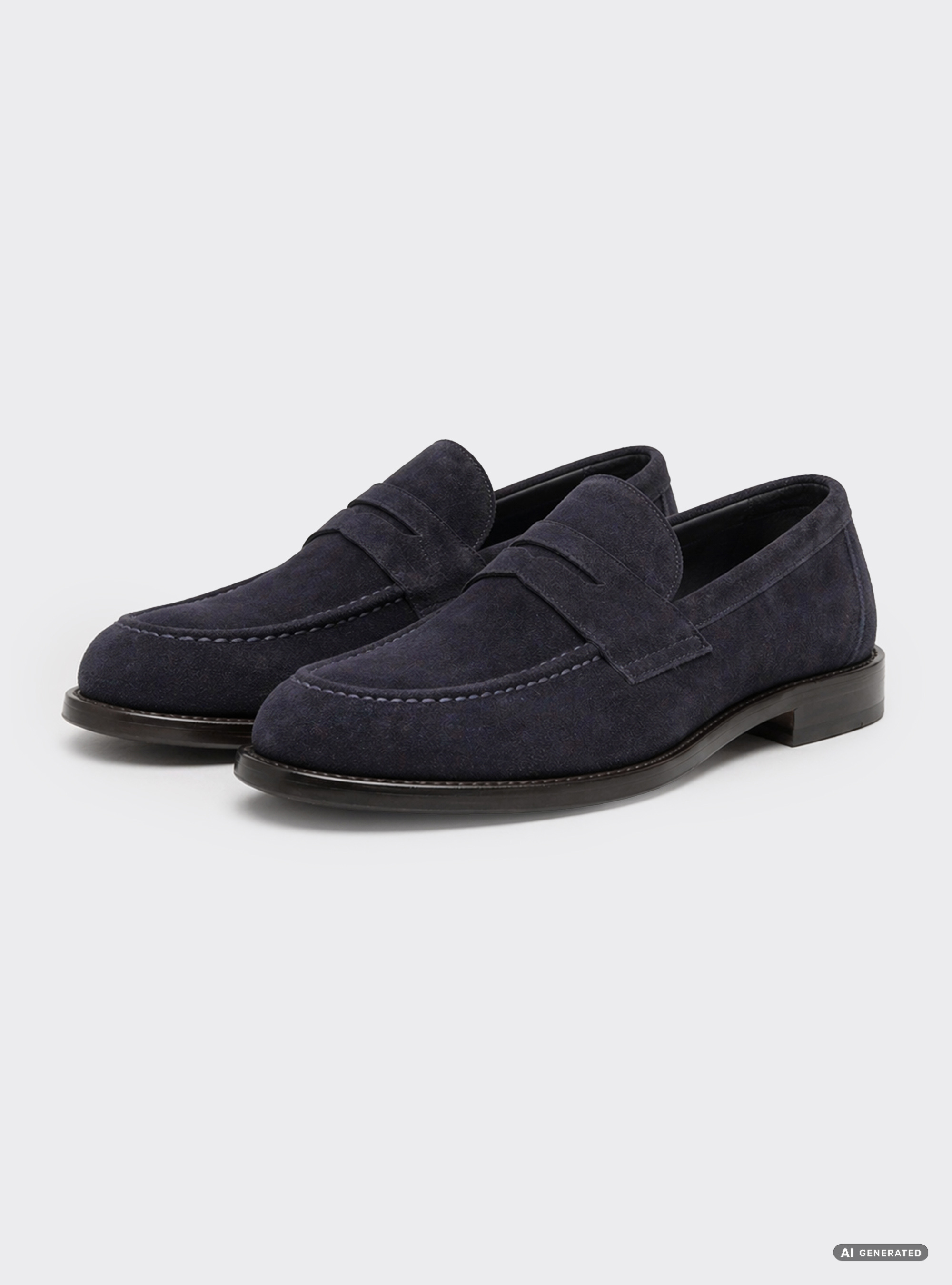 Mocassini in suede, BLU NAVY