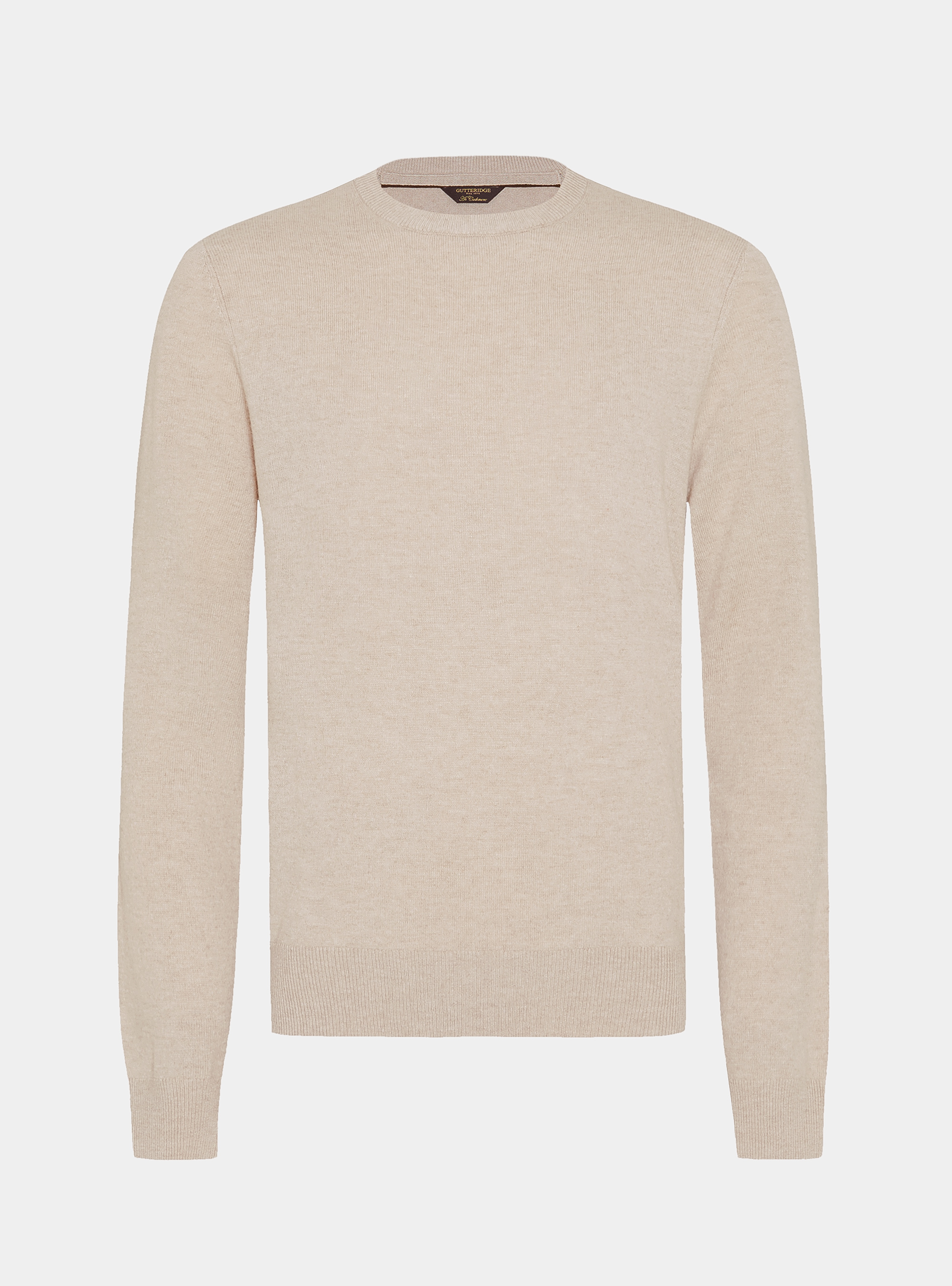 Maglia girocollo in lana lambswool e cashmere, ECRU