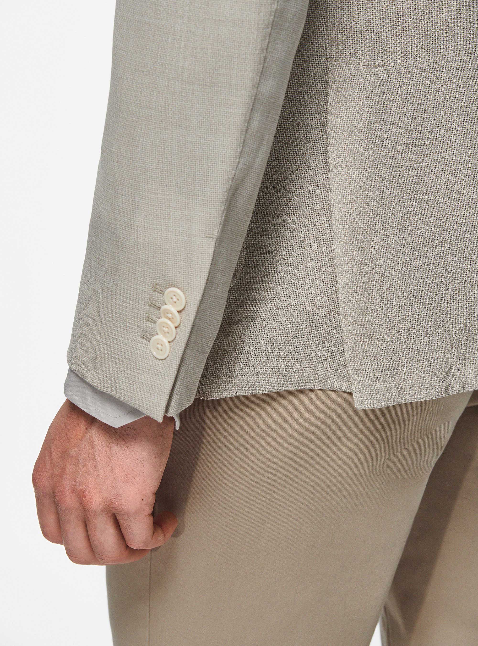 Giacca in lana micro texture, ECRU