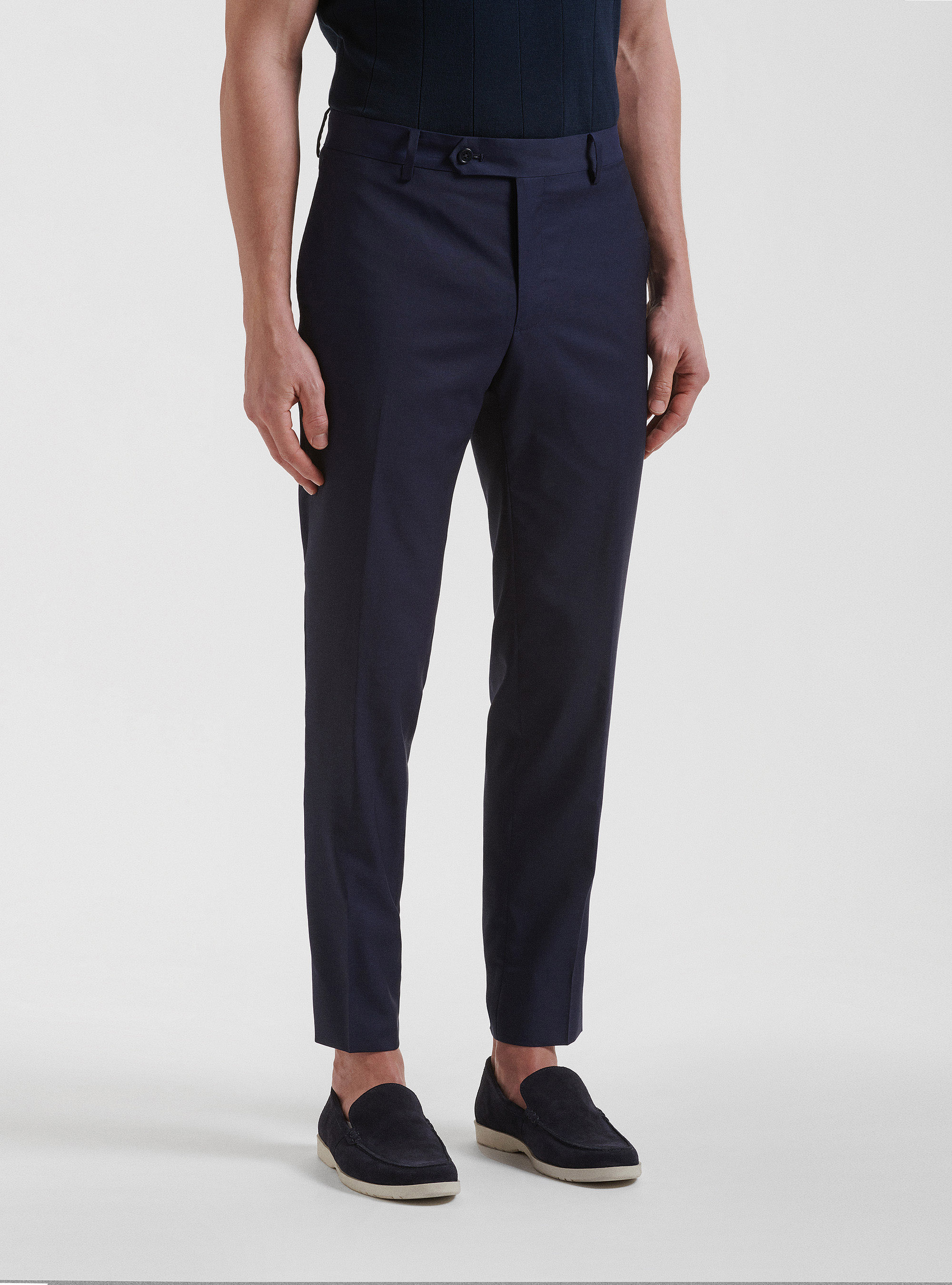 Pantaloni per abito in pura lana superfine 130's Reda, BLU NAVY