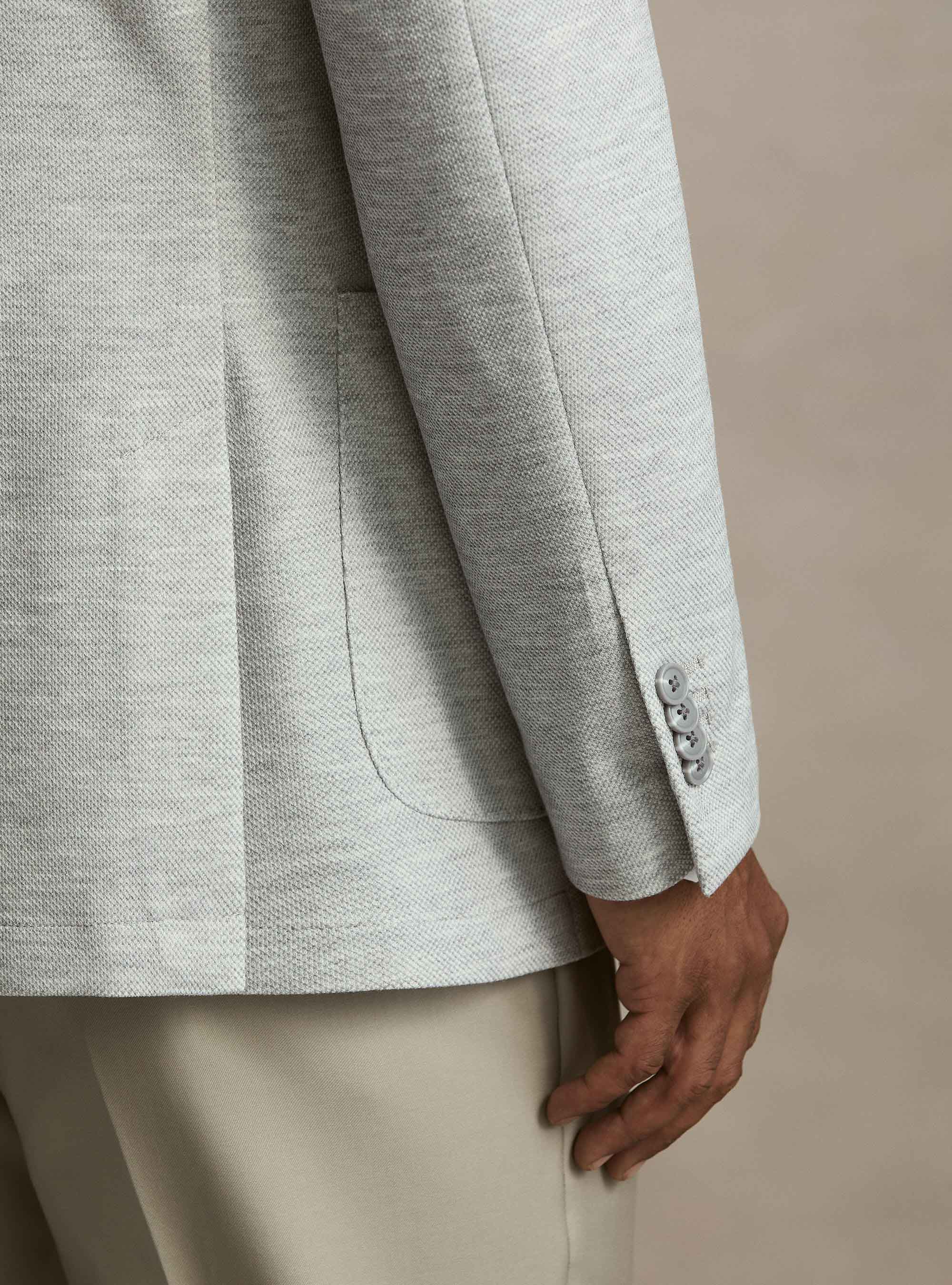 Giacca monopetto in jersey singolo, GRIGIO MELANGE 0151C