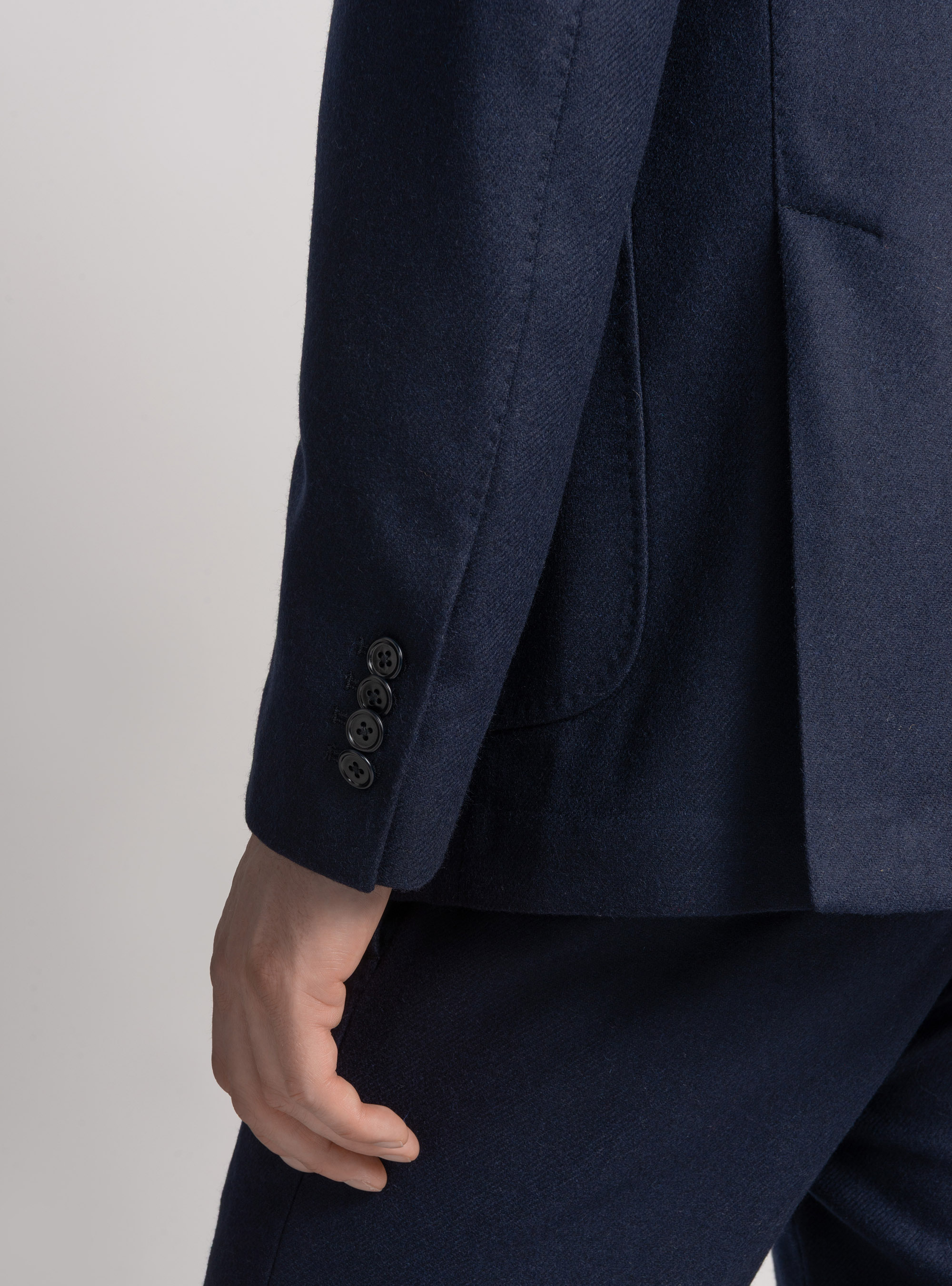 Giacca coreana in flanella di lana, BLU NAVY