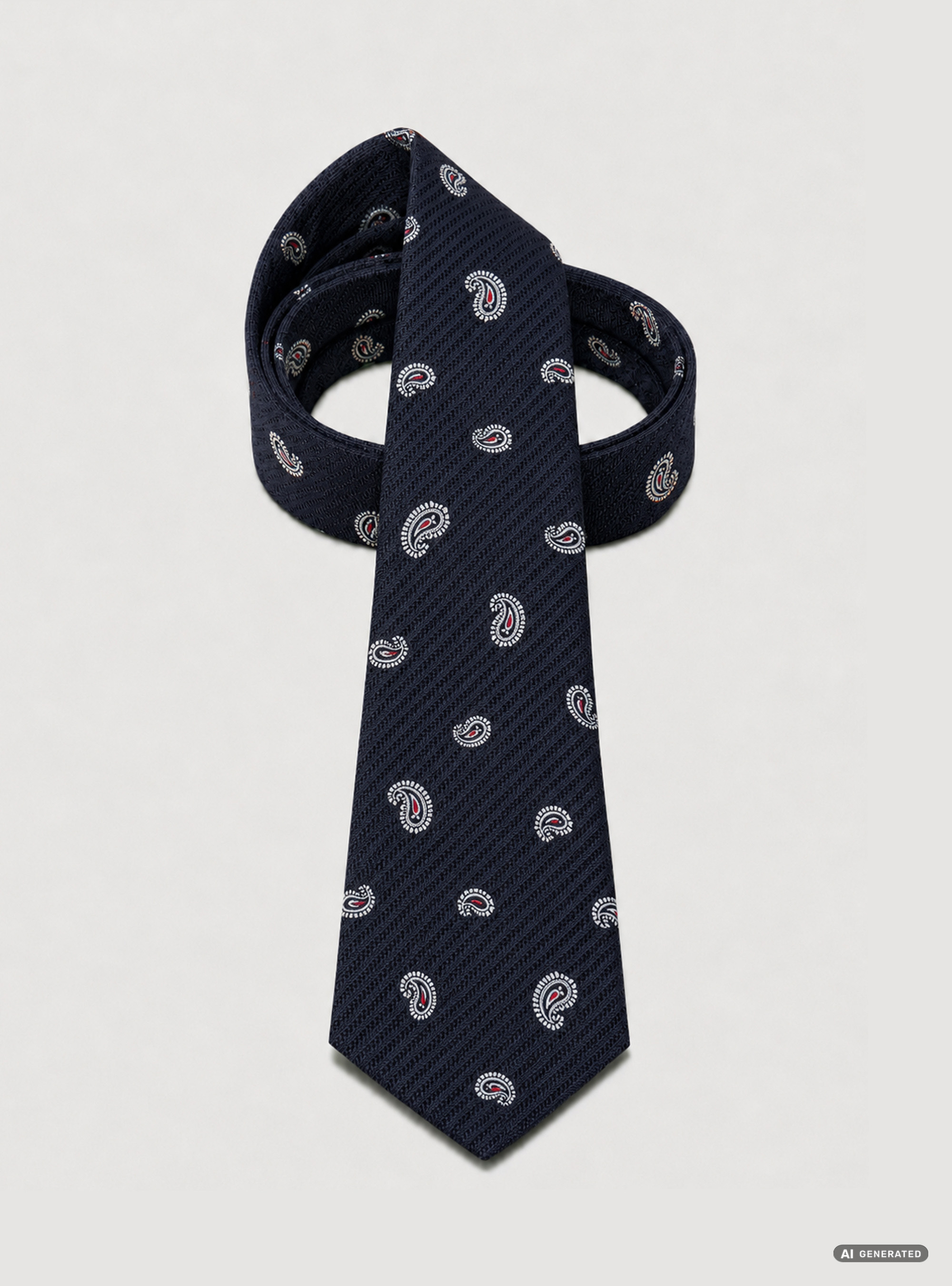 Cravatta in seta jacquard con paisley, BLU NAVY