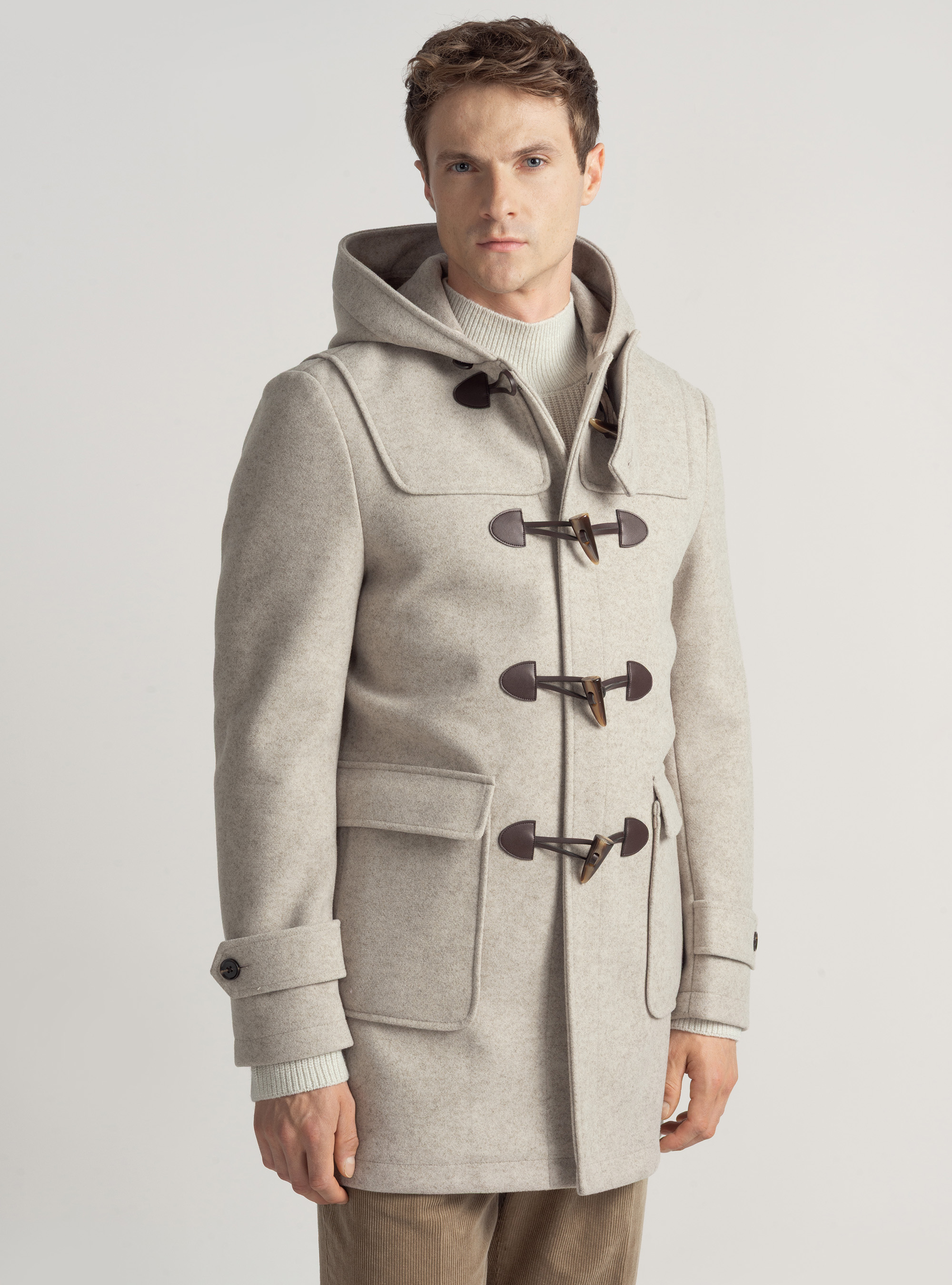 Montgomery basico in misto lana, ECRU