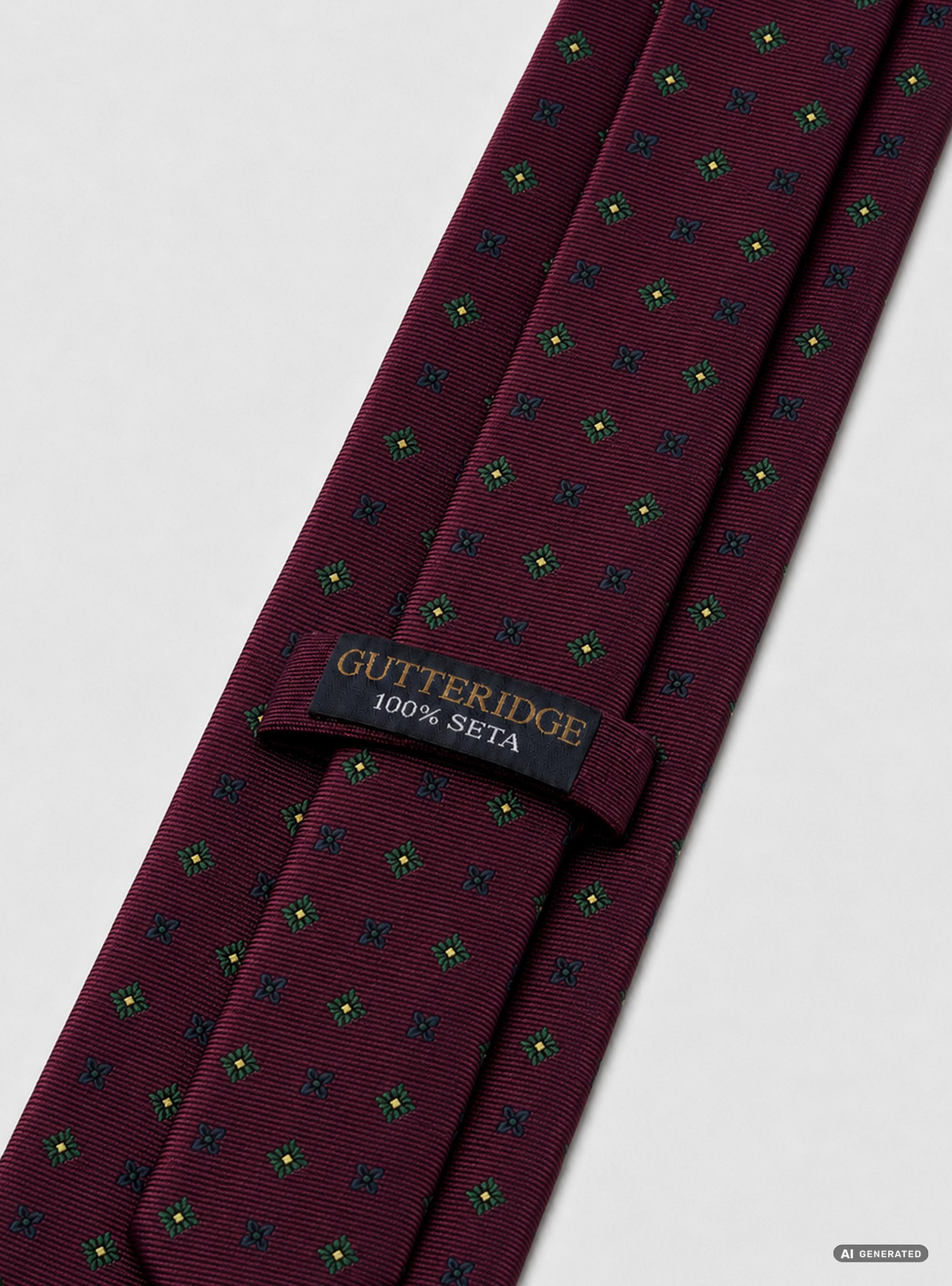 Cravatta in seta jacquard con micro fantasia fiori, BORDEAUX