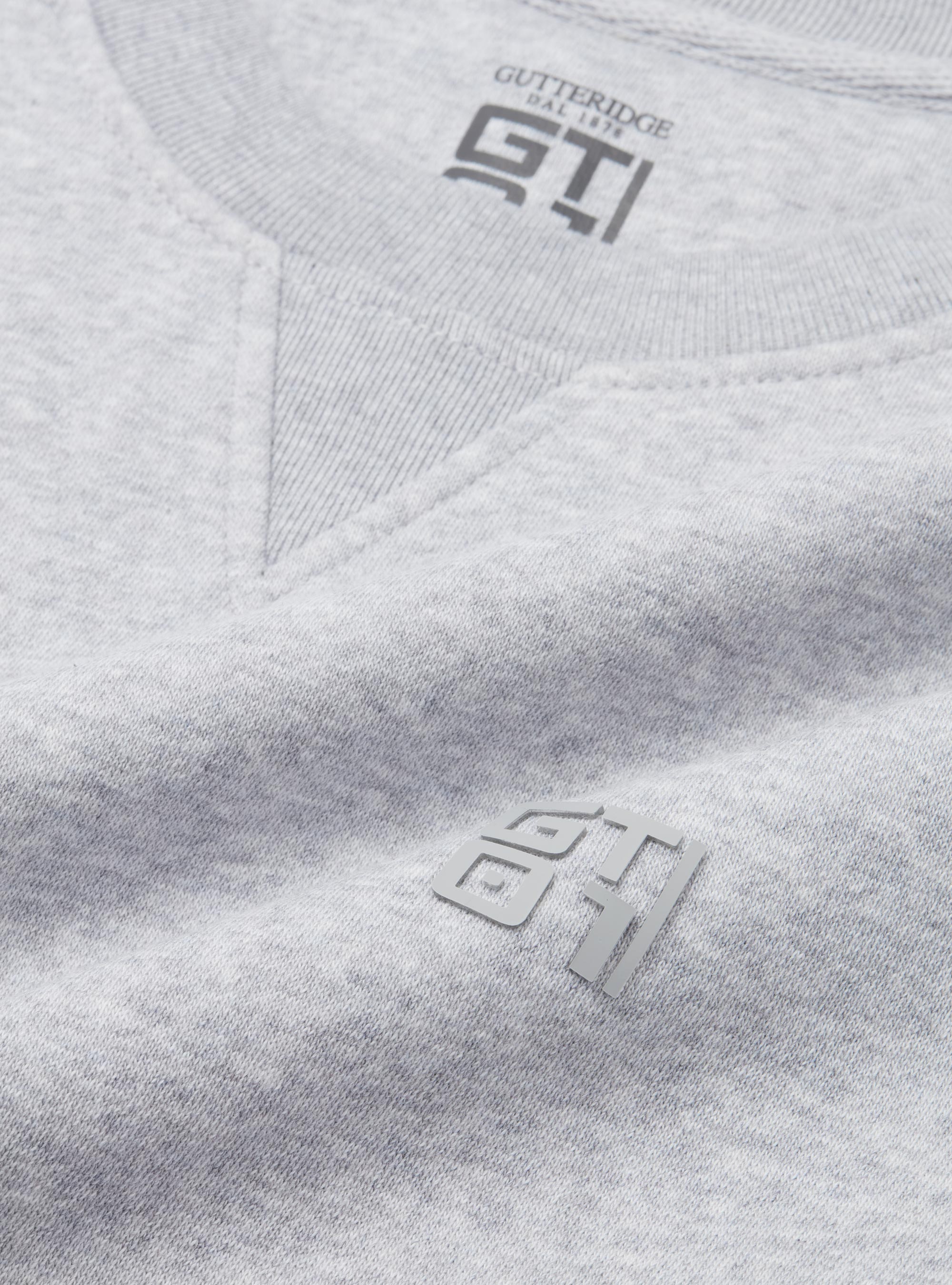 Felpa girocollo con logo gommato GT01, GRIGIO MELANGE 0151C