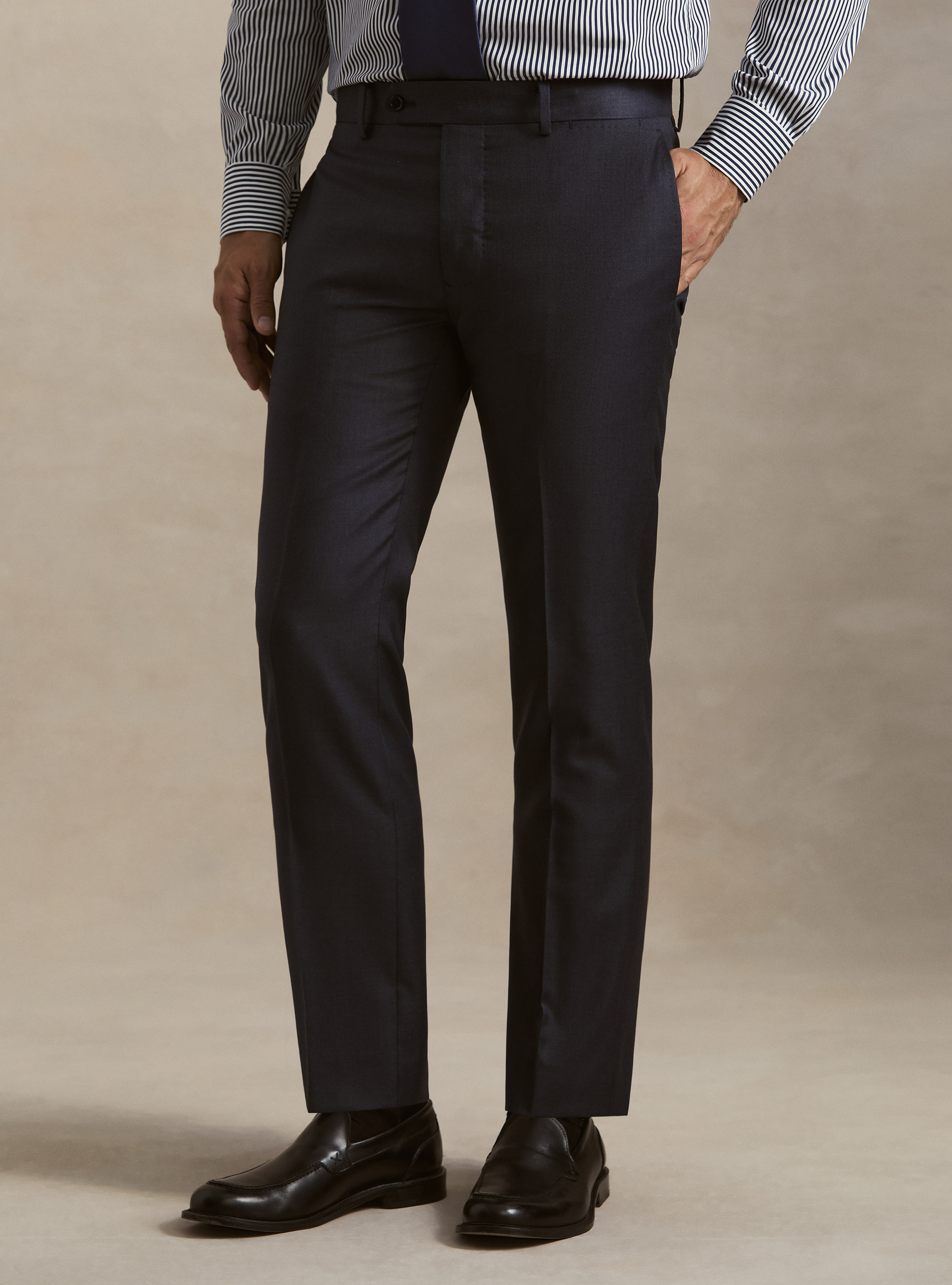 Pantaloni per abito in pura lana Vitale Barberis Canonico, INCHIOSTRO