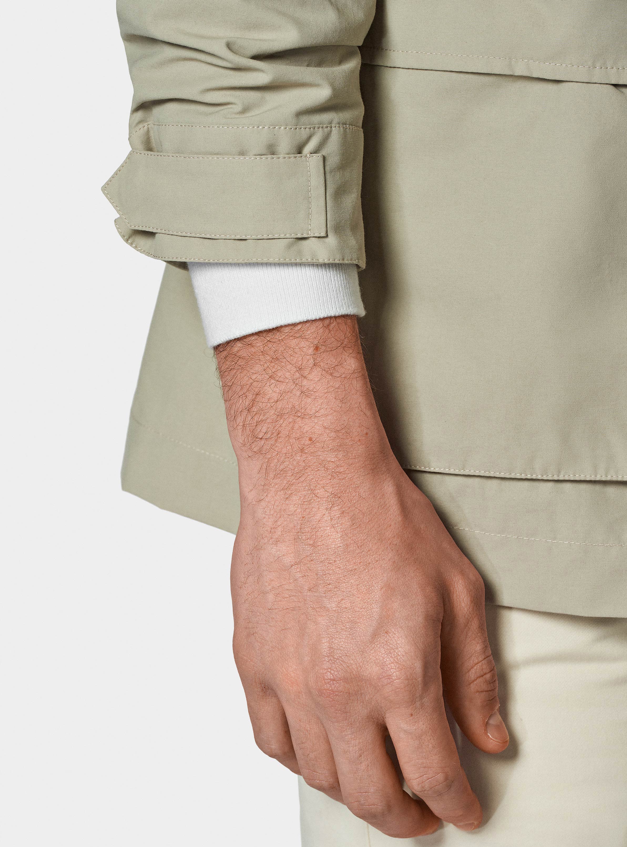 Field jacket in misto cotone nylon, SABBIA