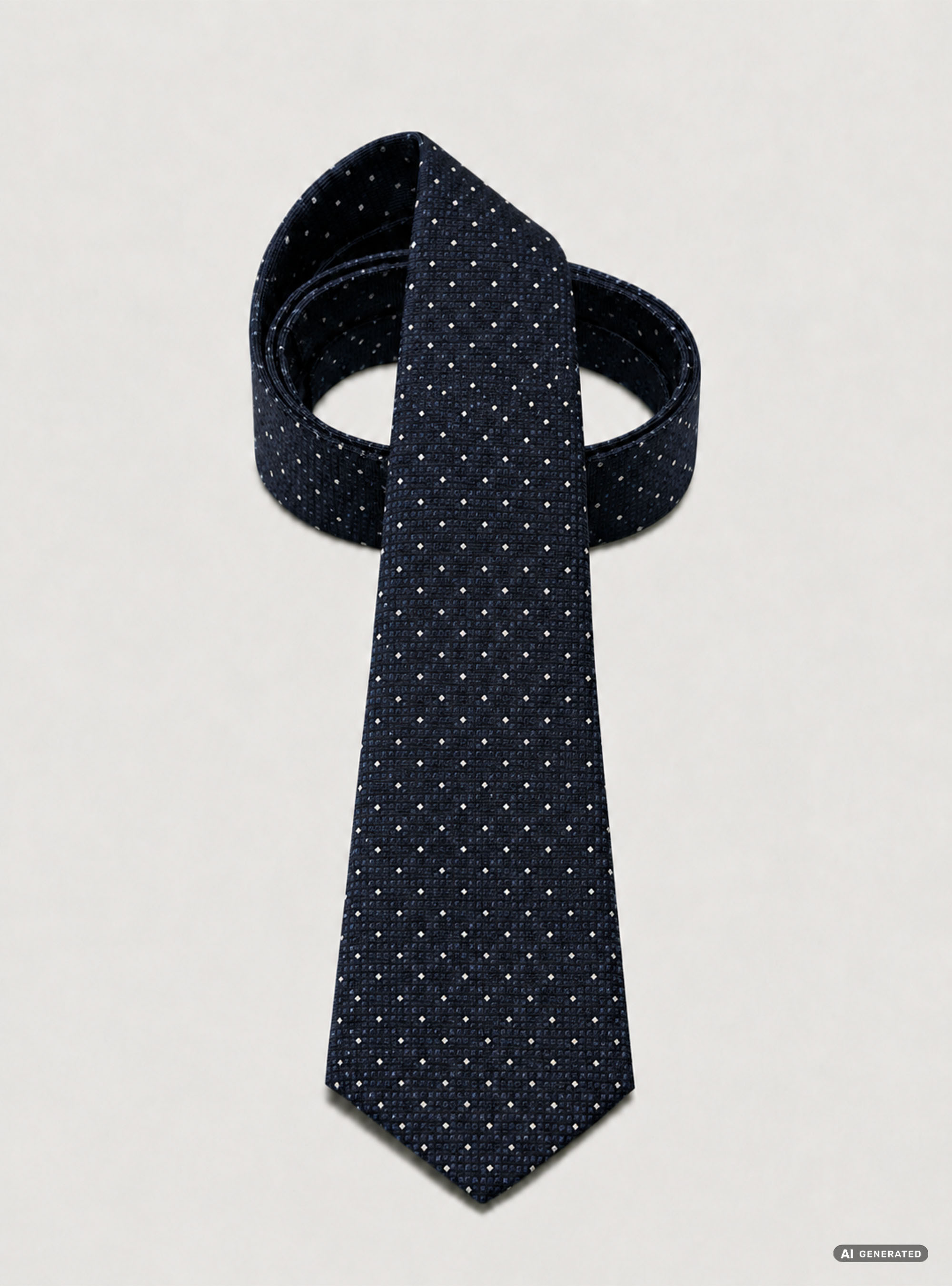 Cravatta in seta jacquard micro check e pois, BLU NAVY