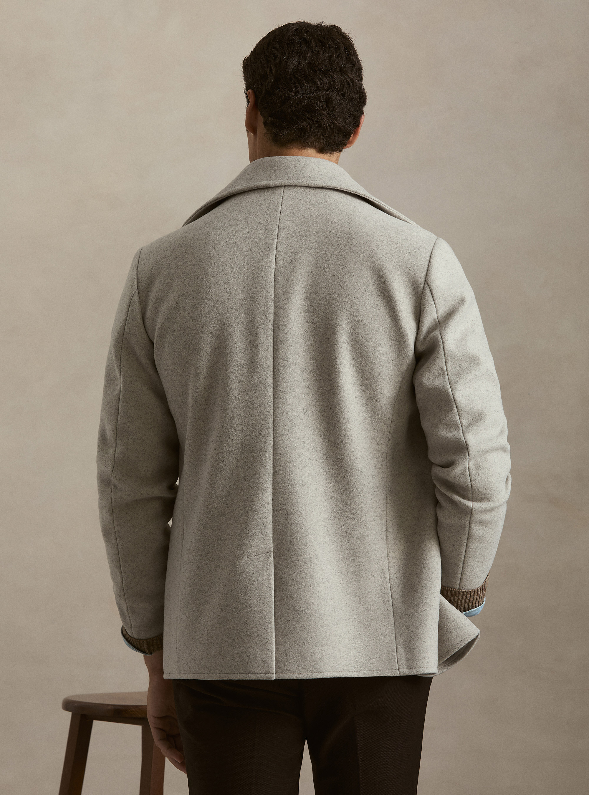 Peacoat tinta unita, ECRU