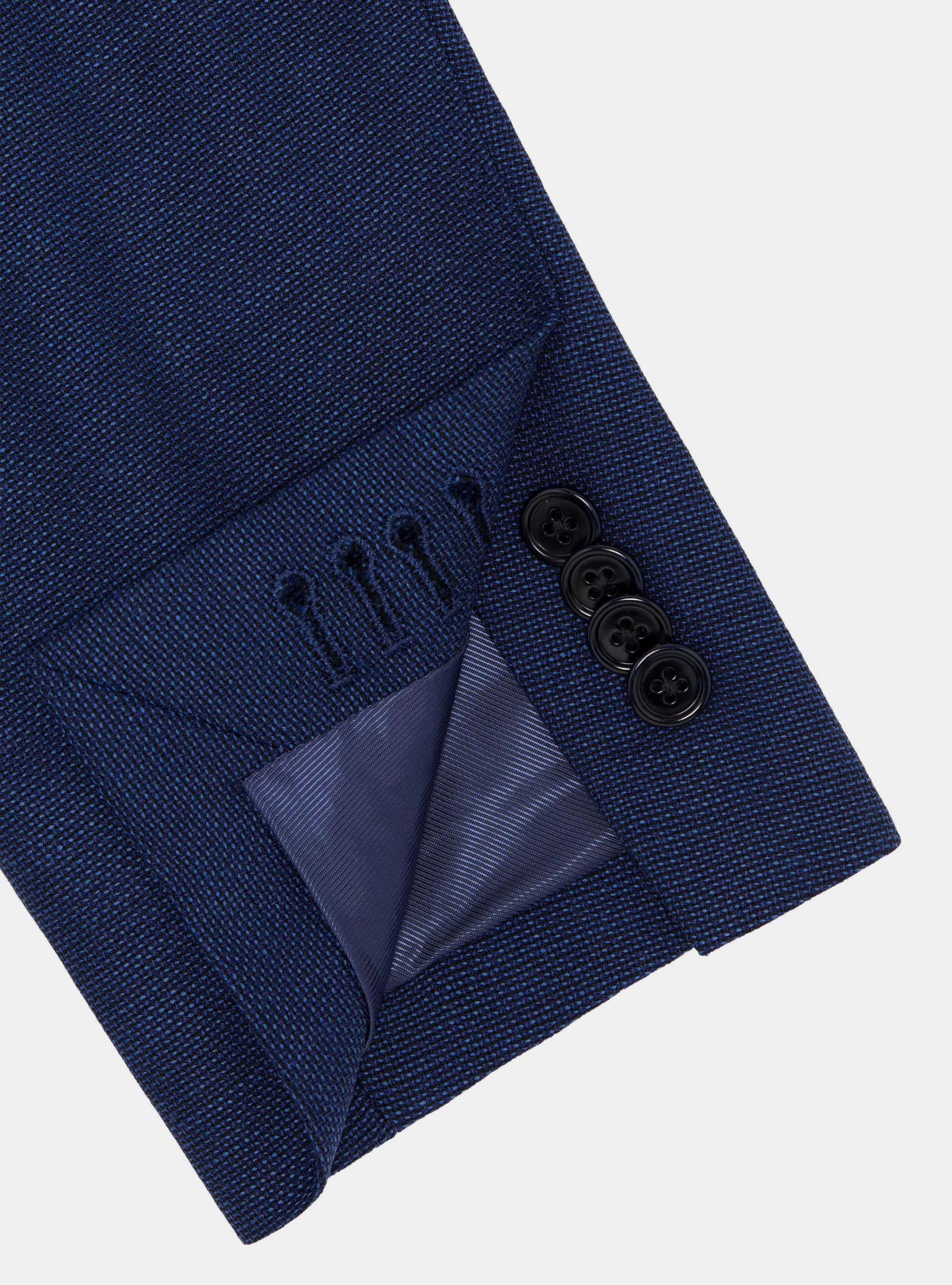 Giacca hopsack in pura lana, BLU