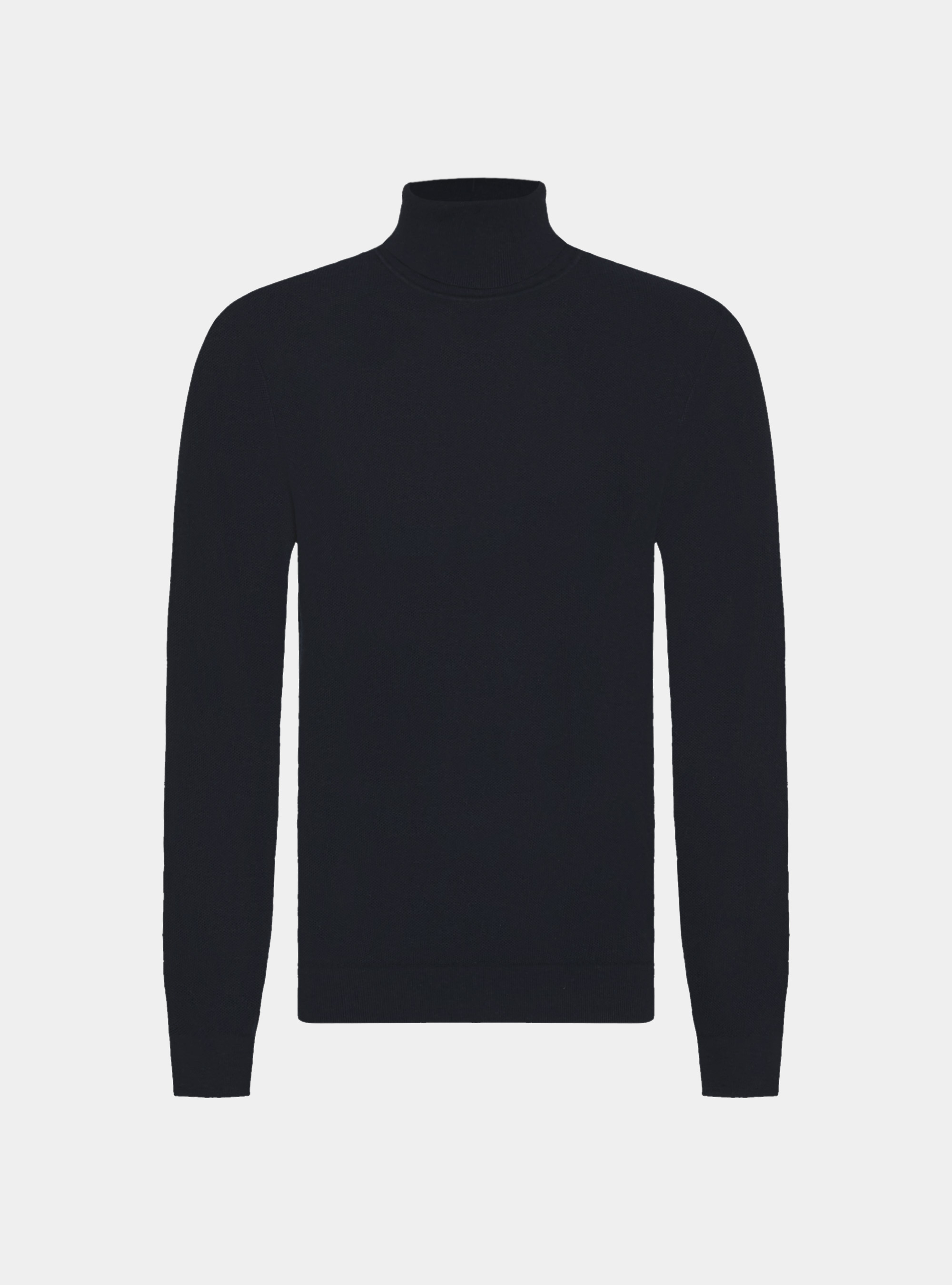 Dolcevita in maglia nido d'ape in cotone e cashmere, BLU NAVY