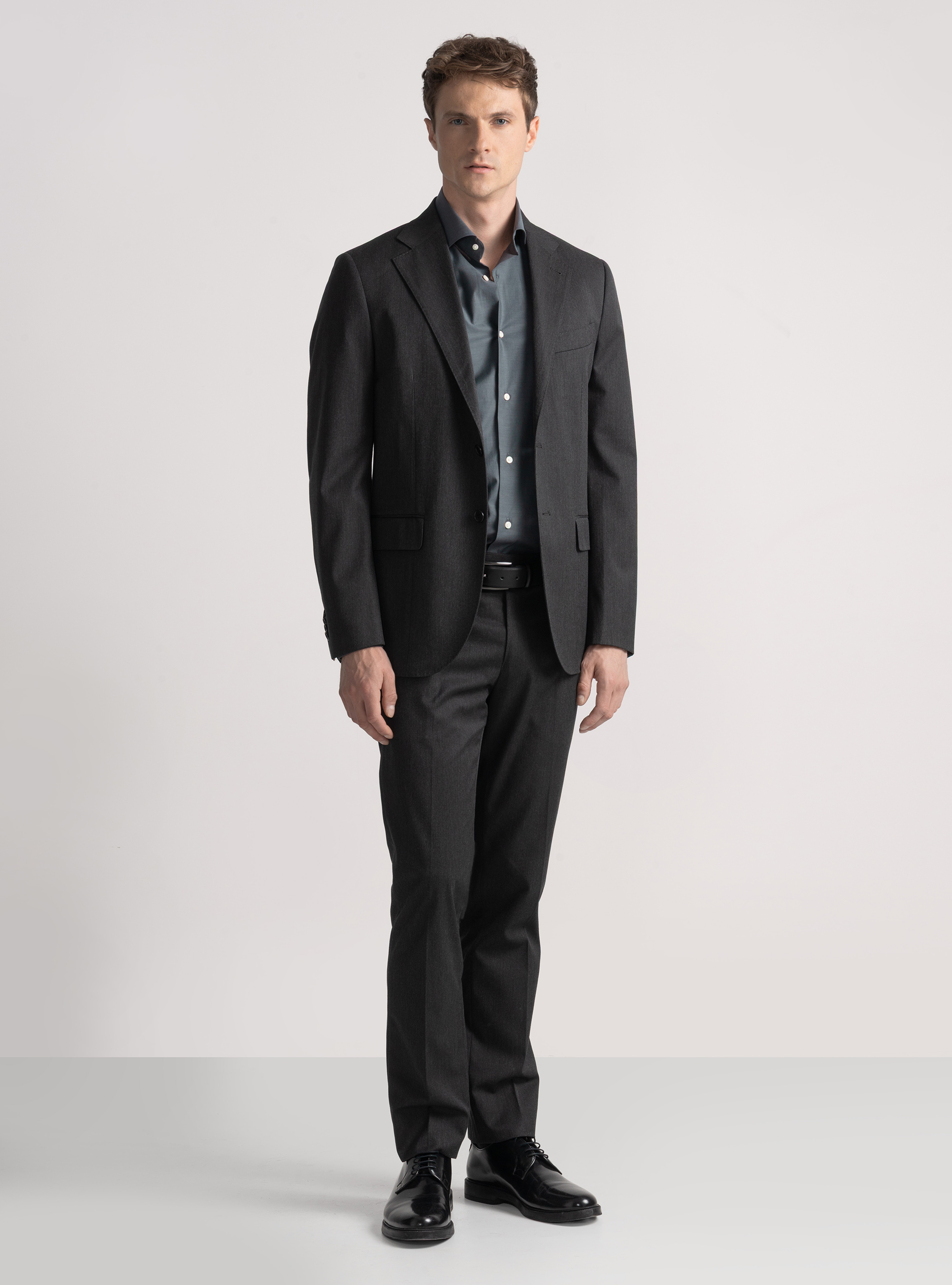 Pantaloni per abito slim fit, ASFALTO