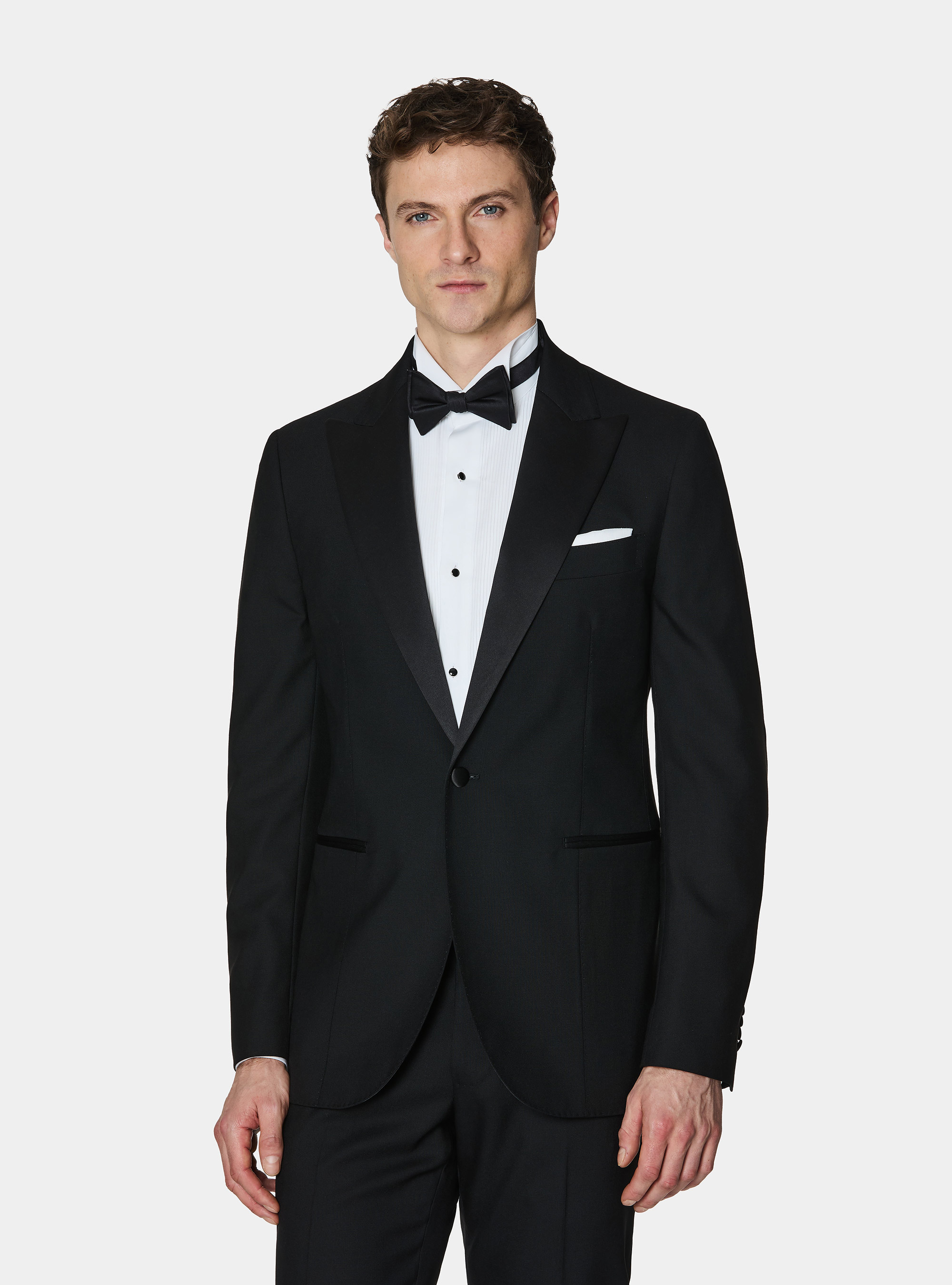 Giacca abito smoking in lana Vitale Barberis Canonico, NERO