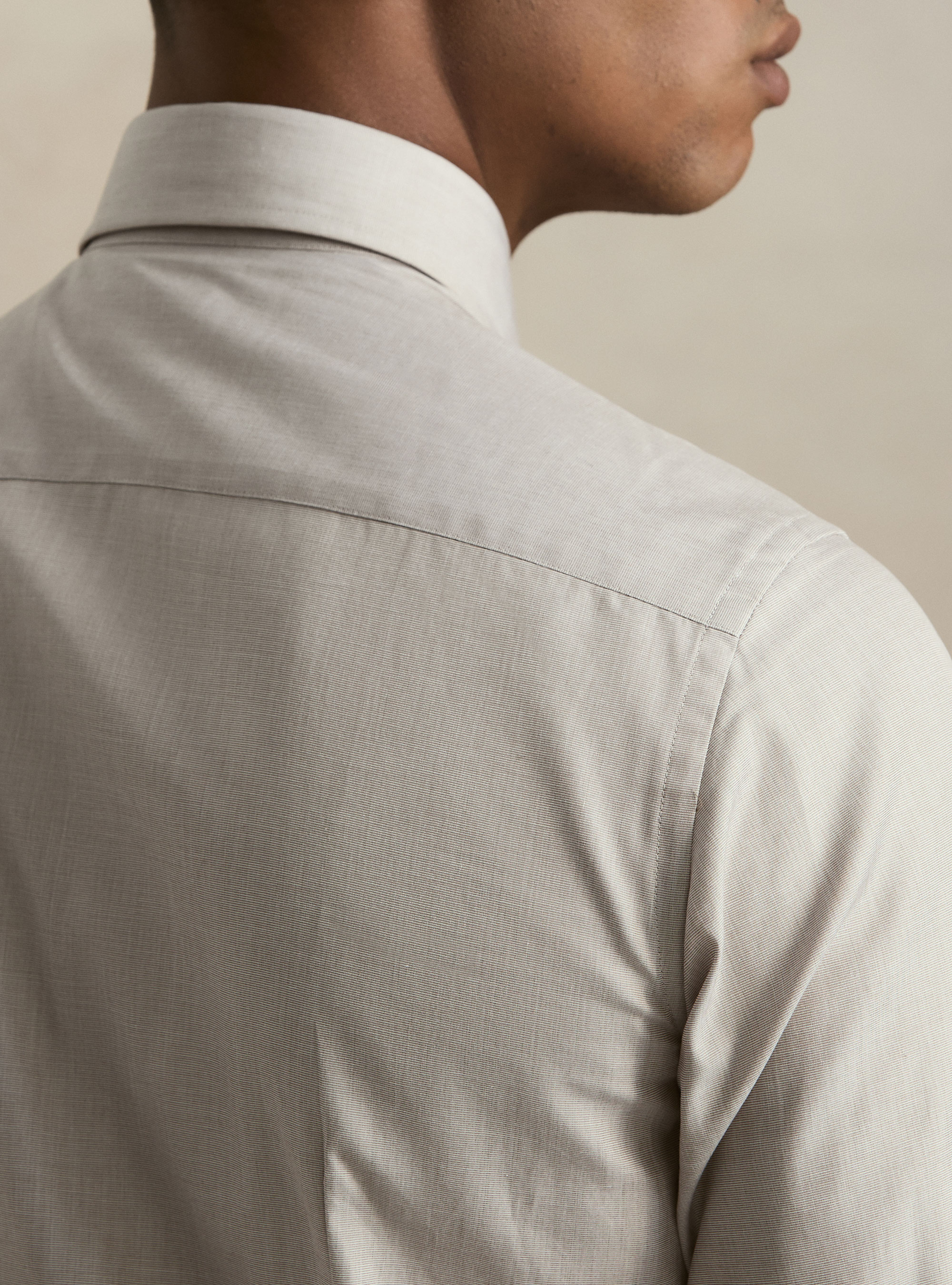 Camicia in cotone fil a fil, FANGO