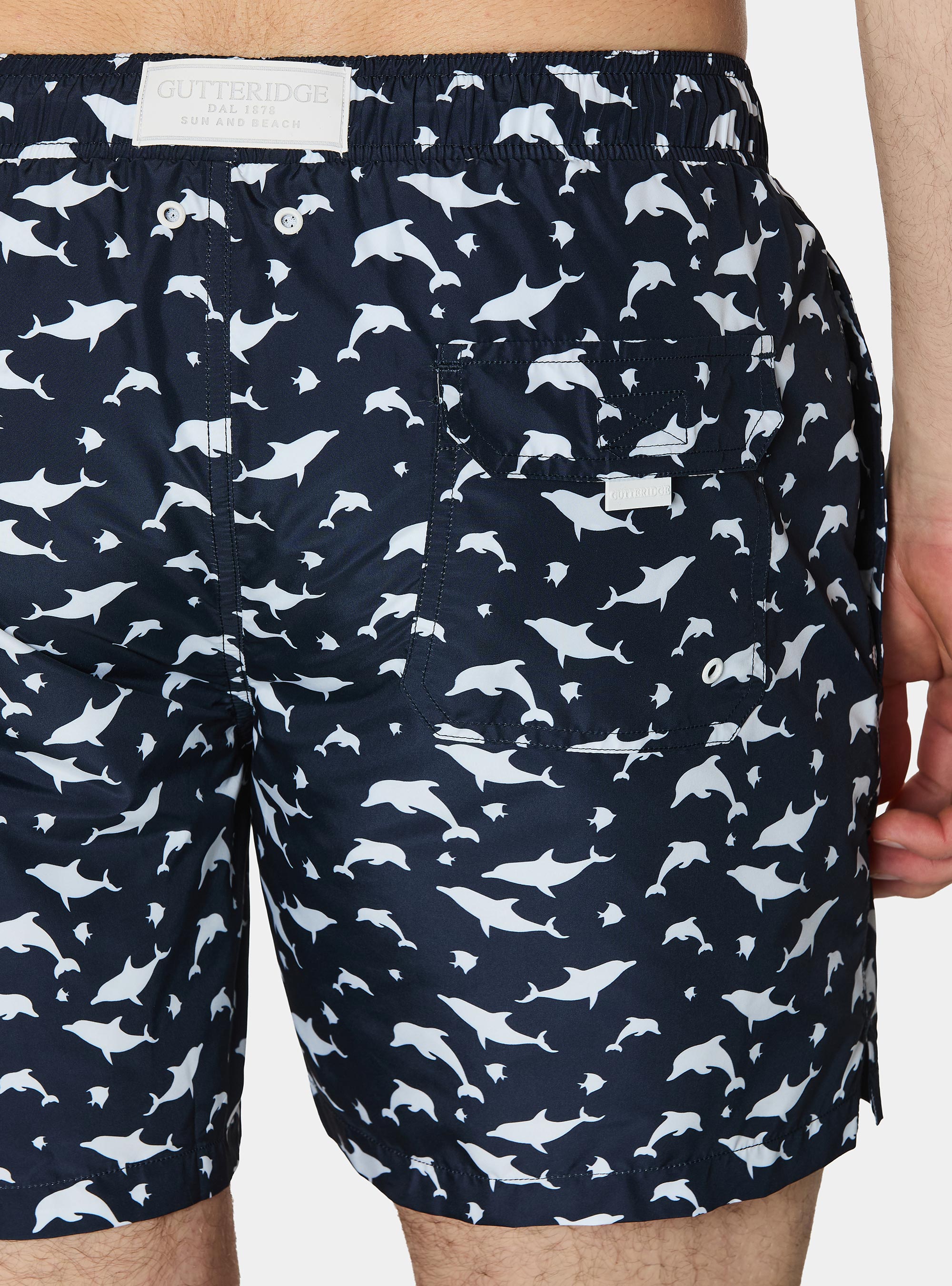 Costume da bagno stampa pesci, BLU NAVY