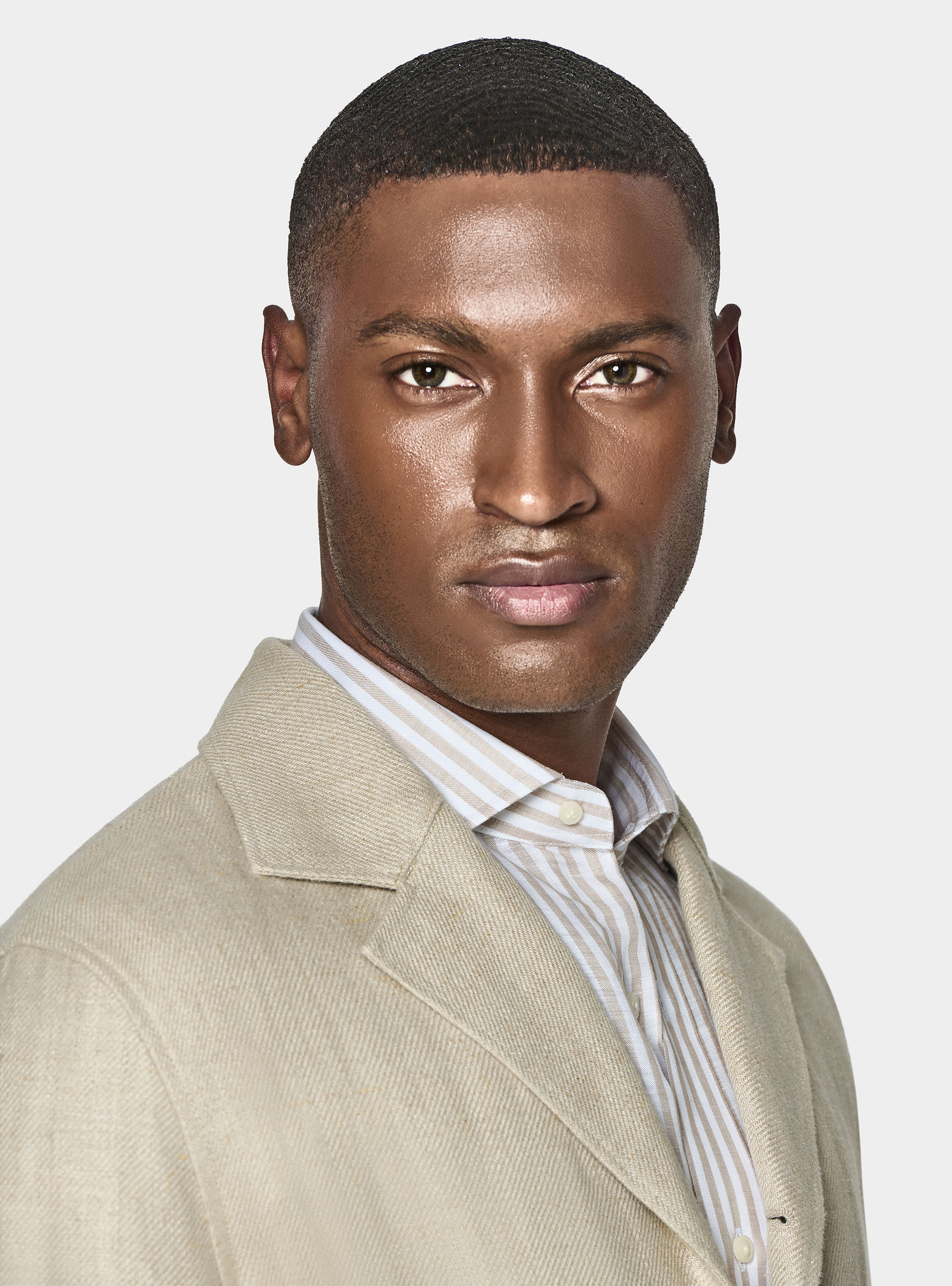 Giacca camicia in twill di lino, SABBIA