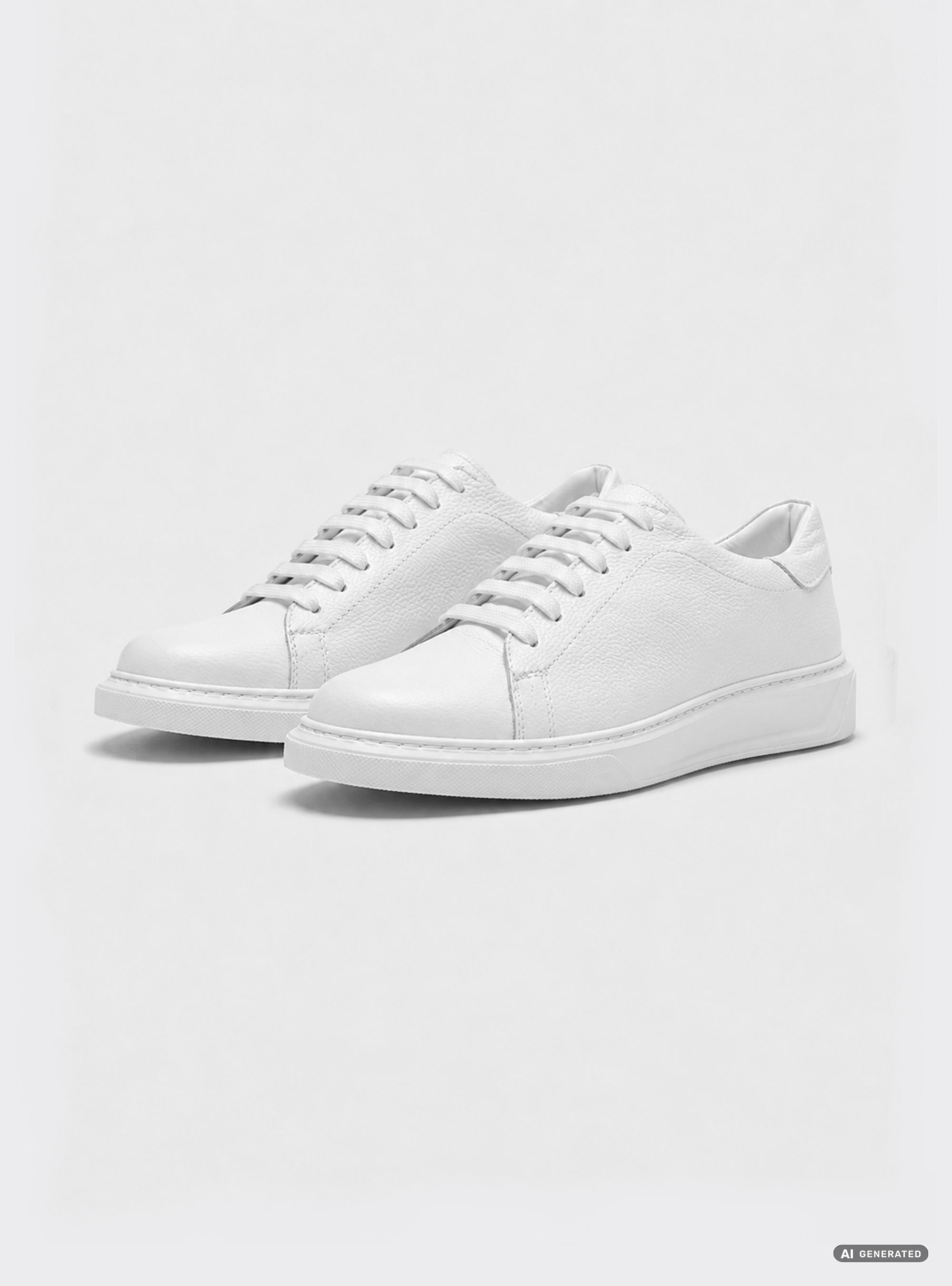 Sneakers in pelle martellata, BIANCO