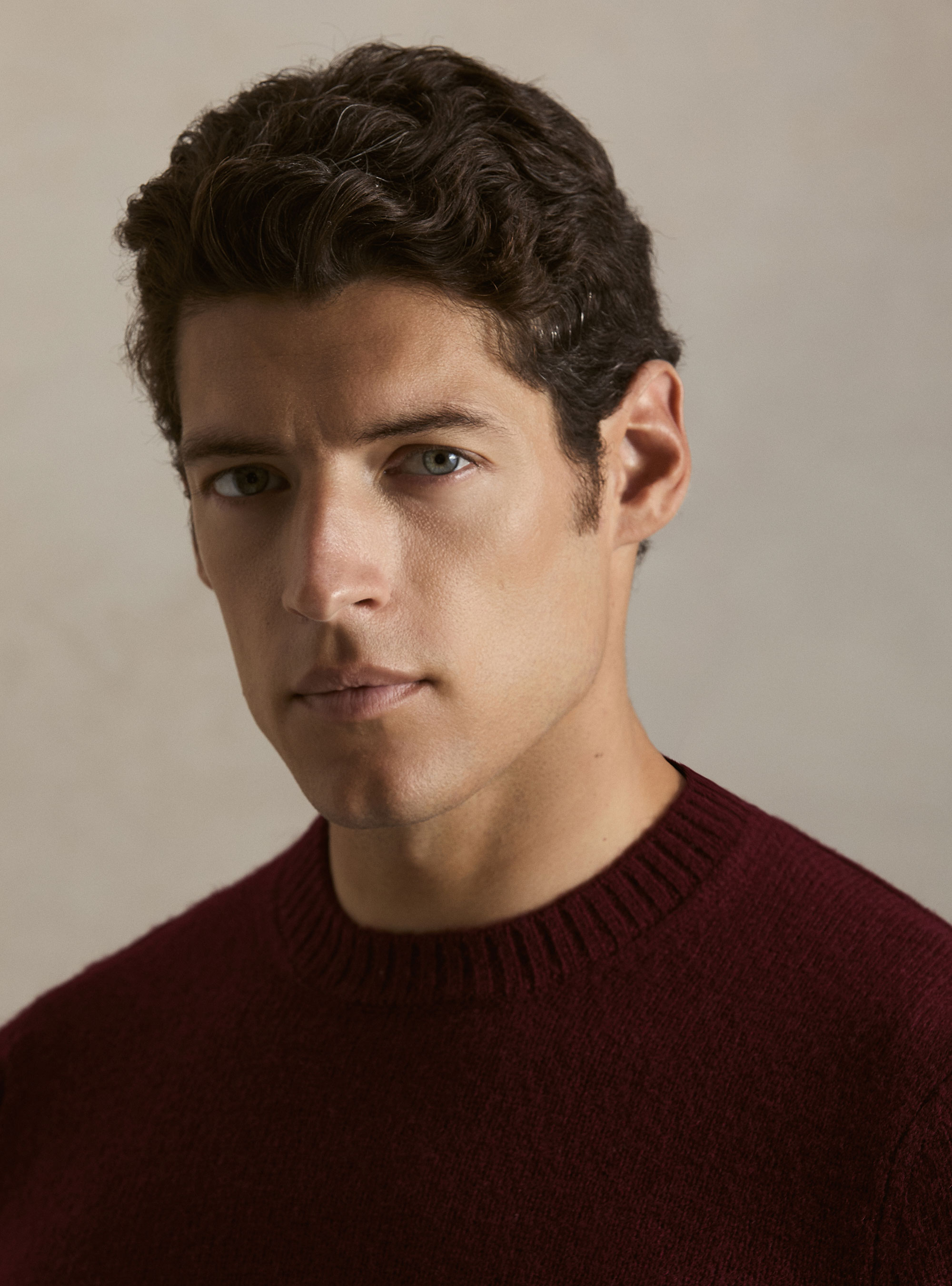 Maglia girocollo in pura lana shetland, BORDEAUX