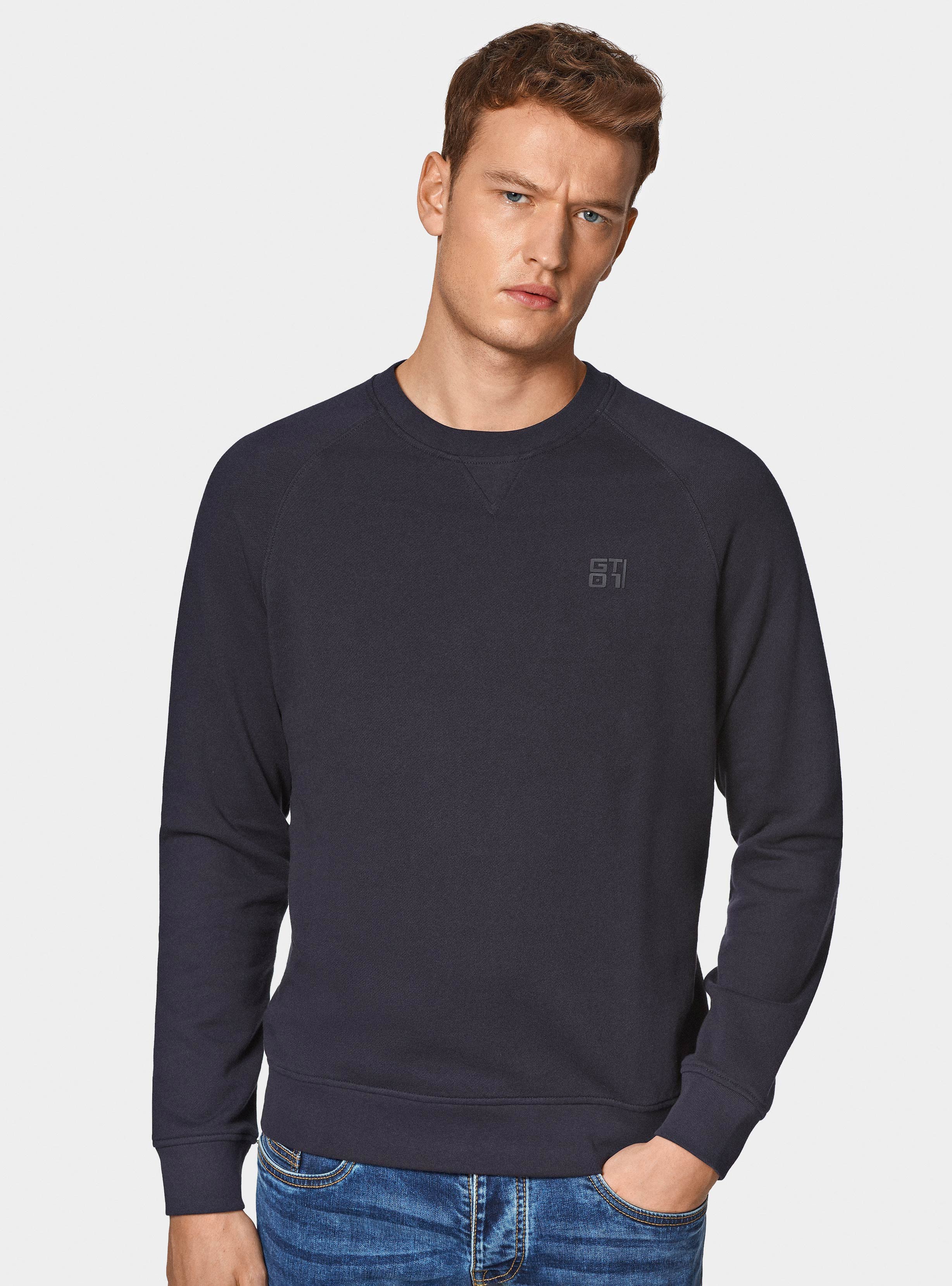 Felpa basica girocollo GT01, BLU NAVY