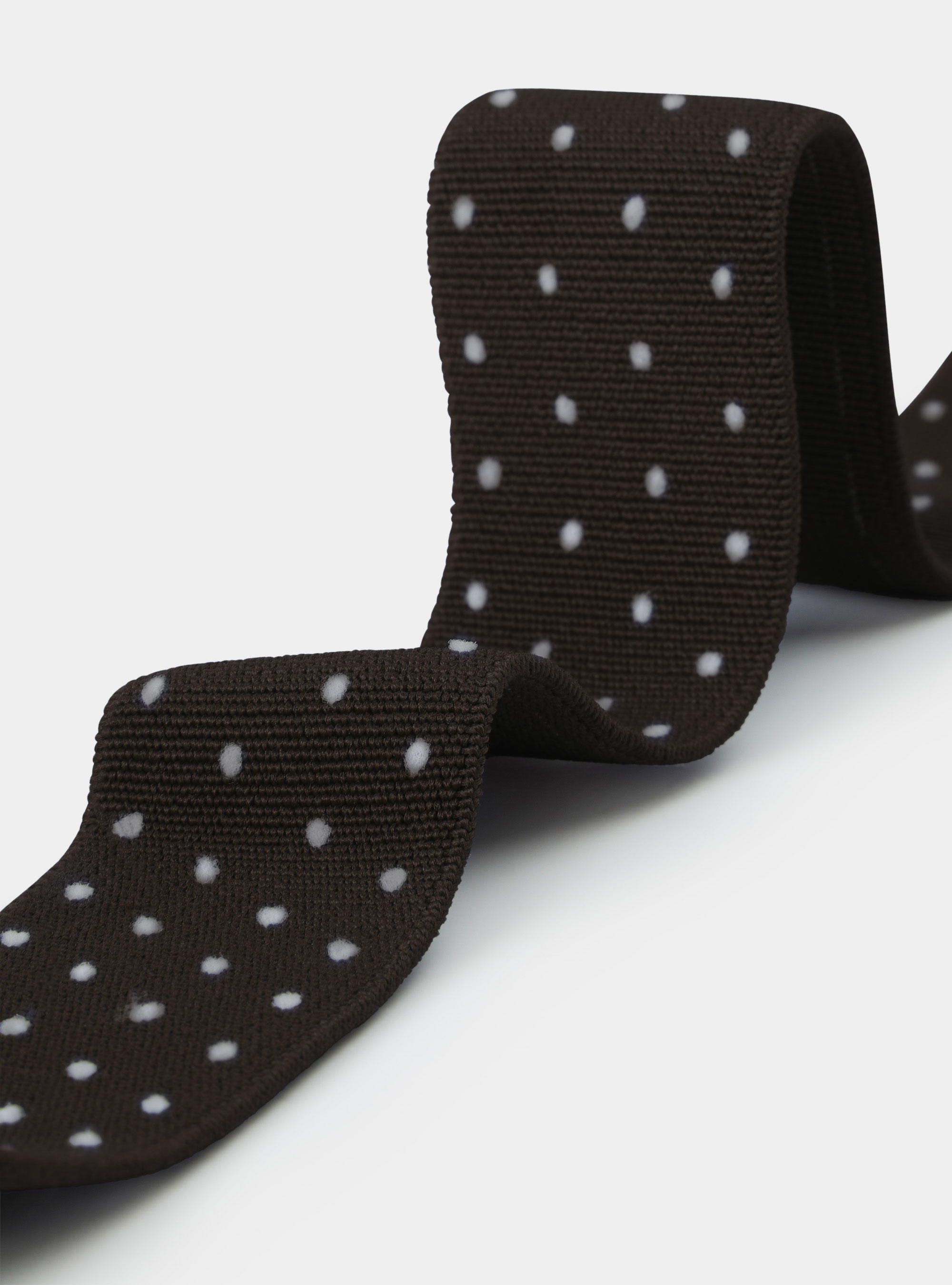 Bretelle fantasia micro pois, MARRONE