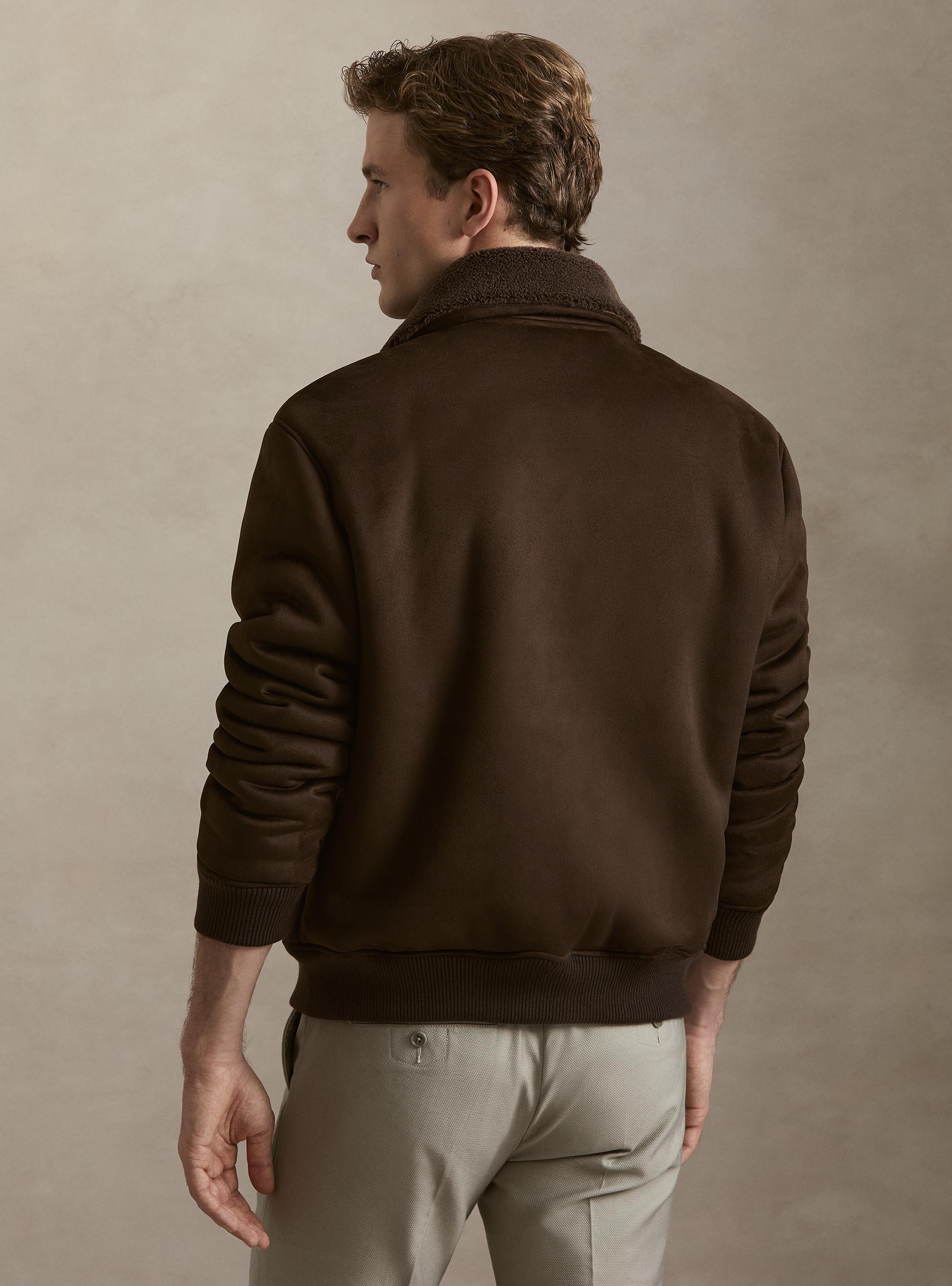 Montone effetto suede, MARRONE 0508C