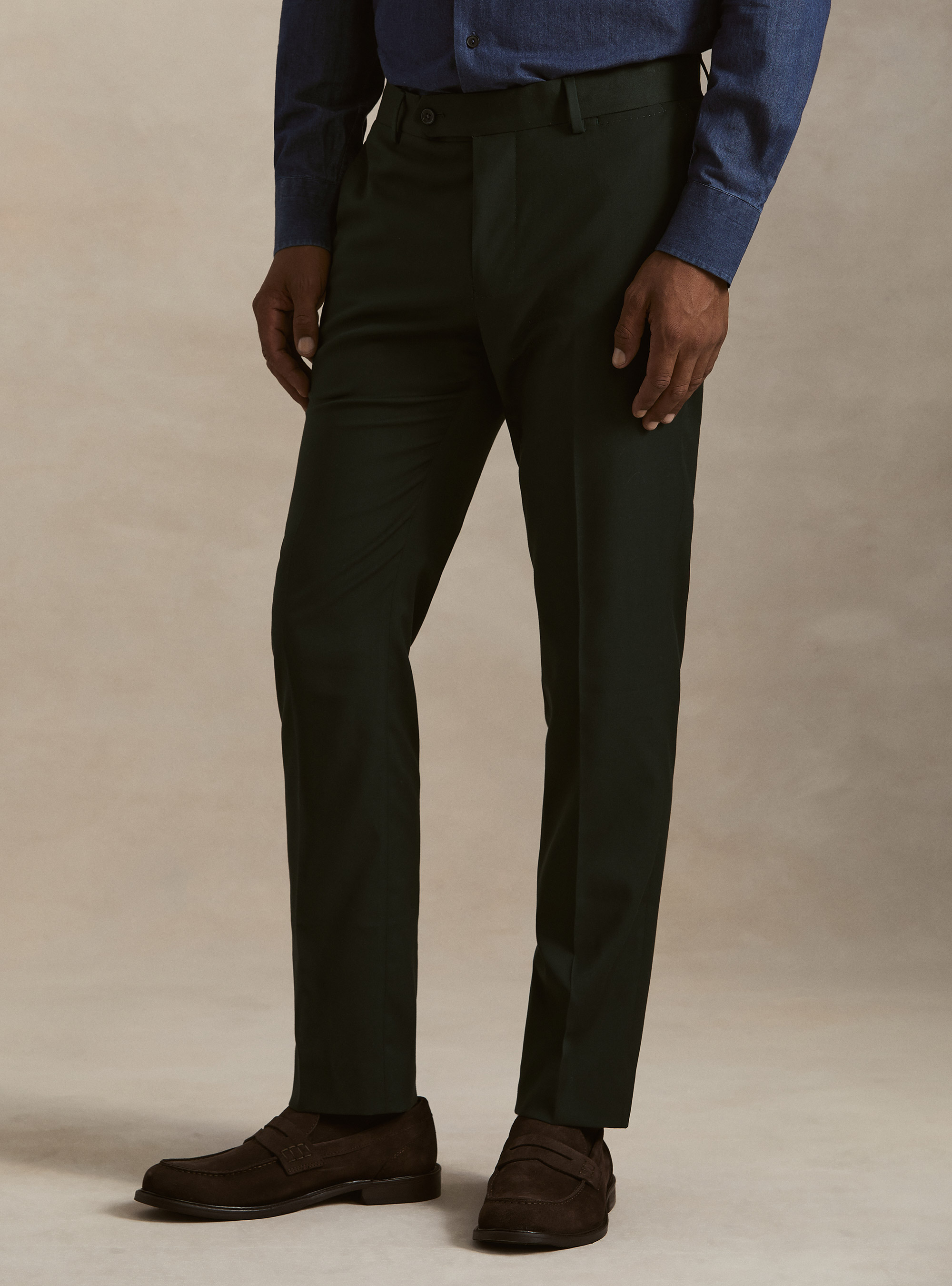 Pantaloni abito classico slim fit, VERDE