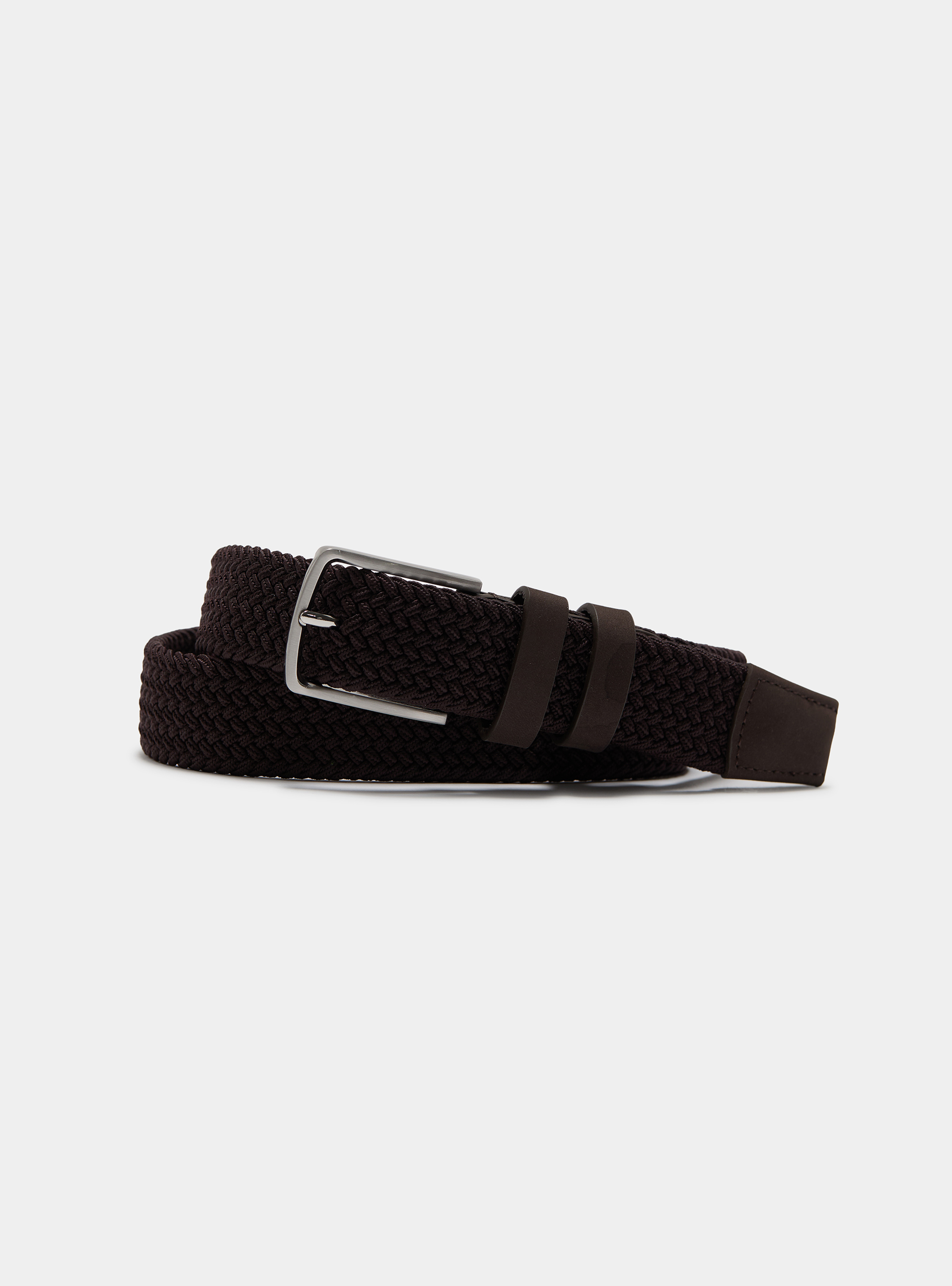 Cintura elastica intrecciata, MARRONE