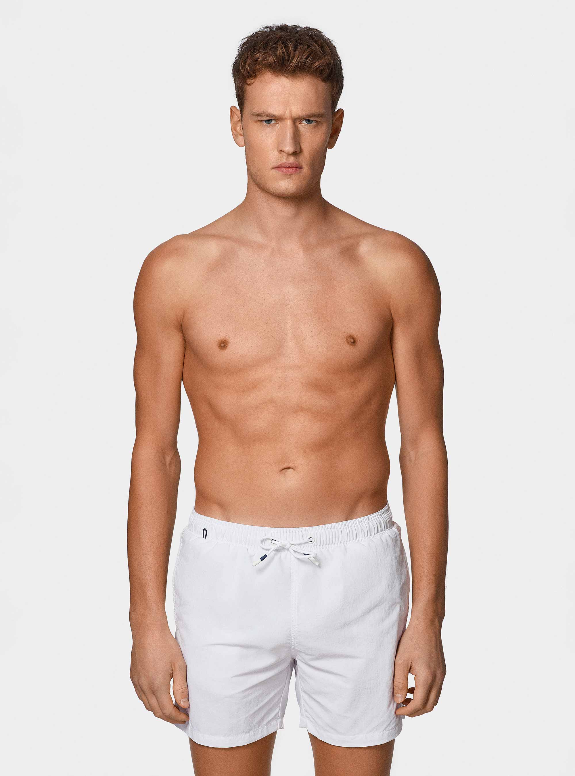 Costume da bagno tinta unita, BIANCO