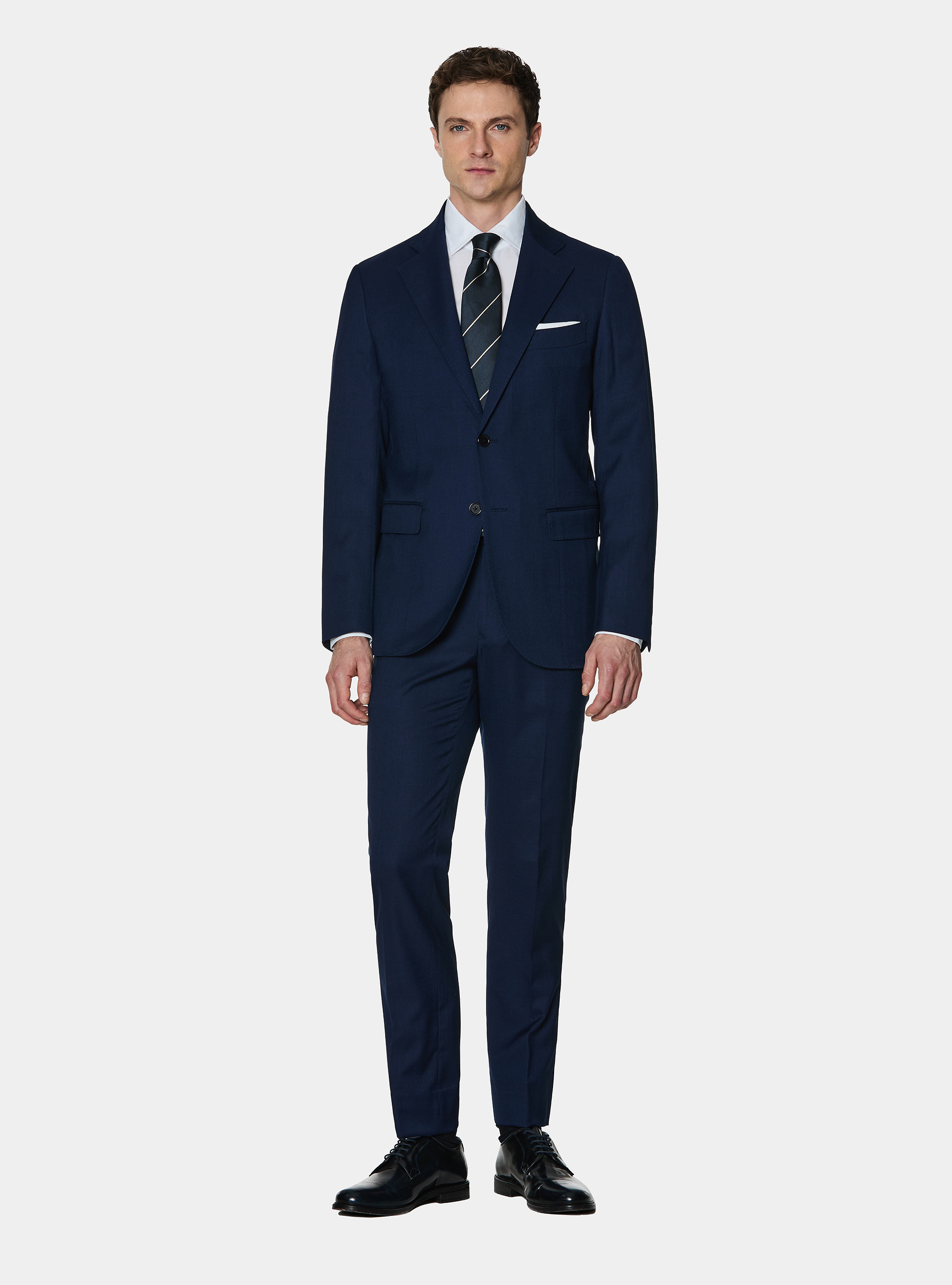 Giacca abito in tessuto hopsack, BLU NAVY