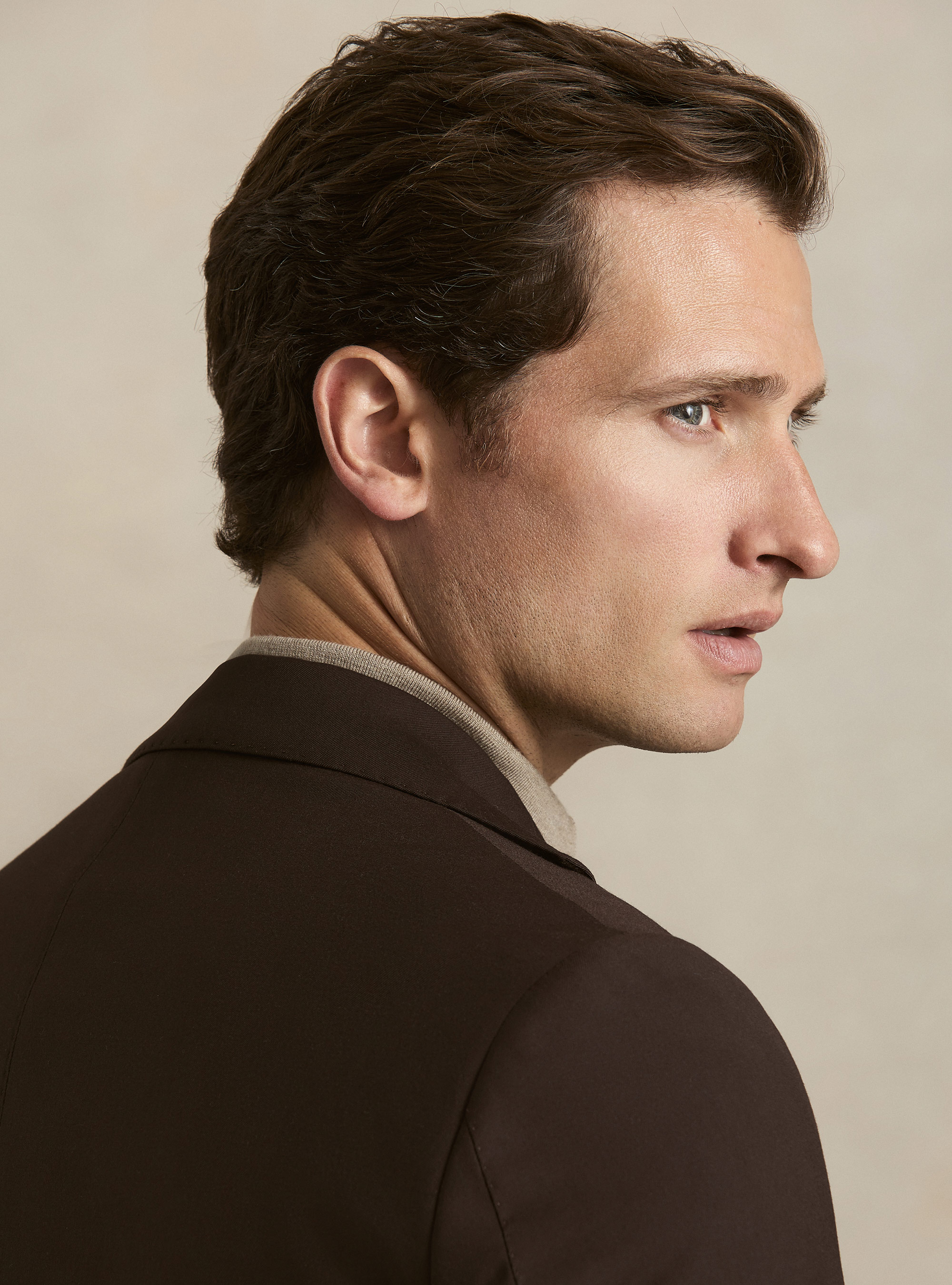 Giacca abito classico slim fit, MARRONE