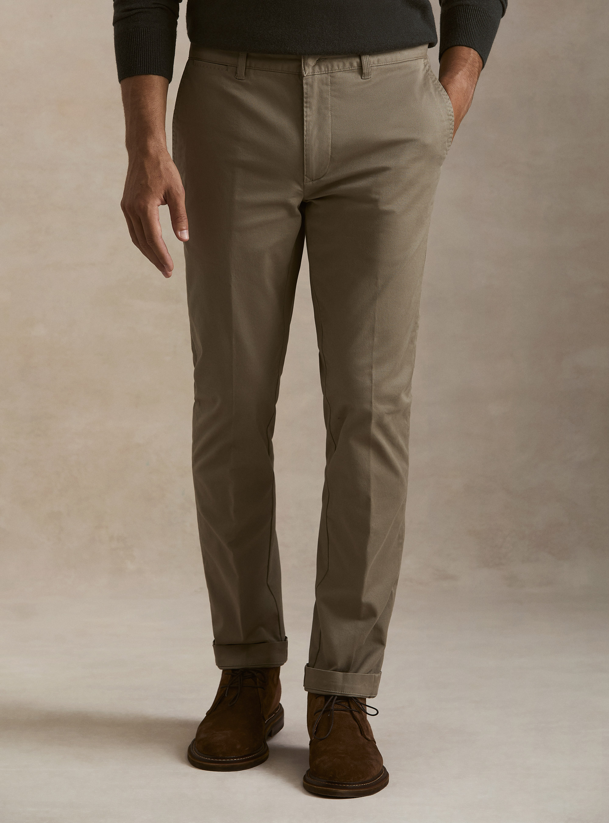 Pantaloni chino slim fit in twill stretch, FANGO 0568C