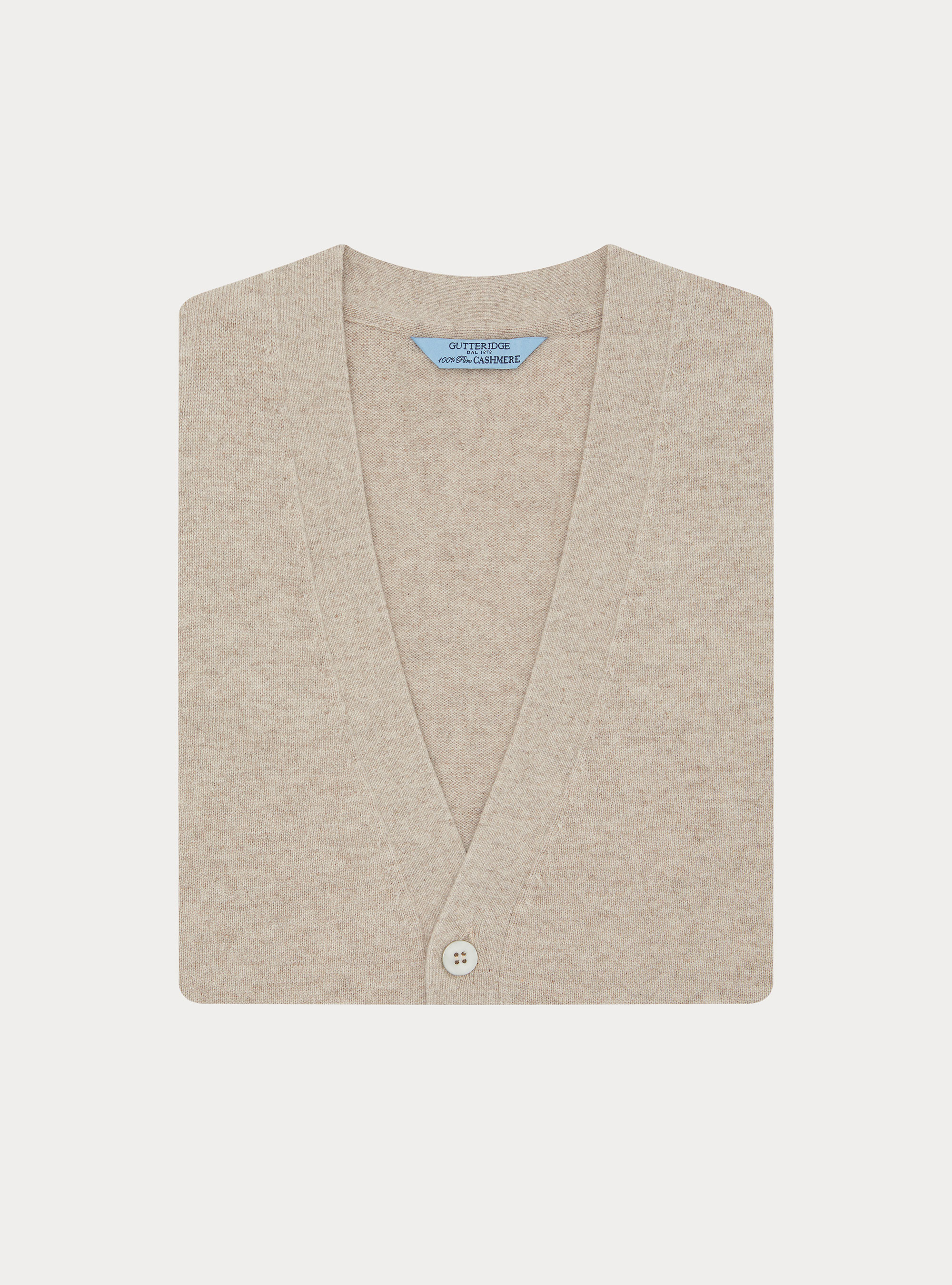 Gilet in puro cashmere con bottoni, ECRU