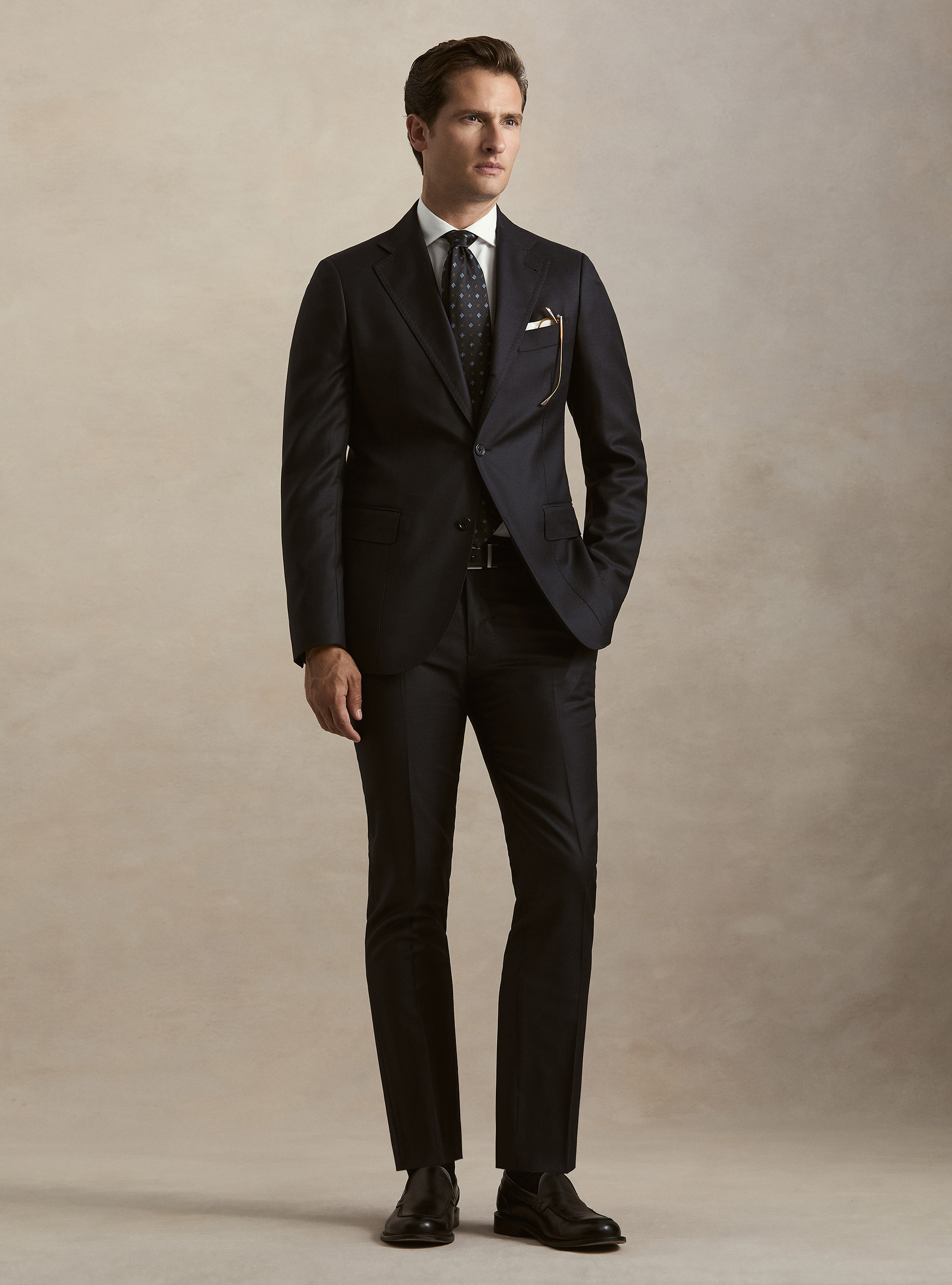 Giacca per abito in pura lana occhio di pernice Vitale Barberis Canonico, BLU NAVY