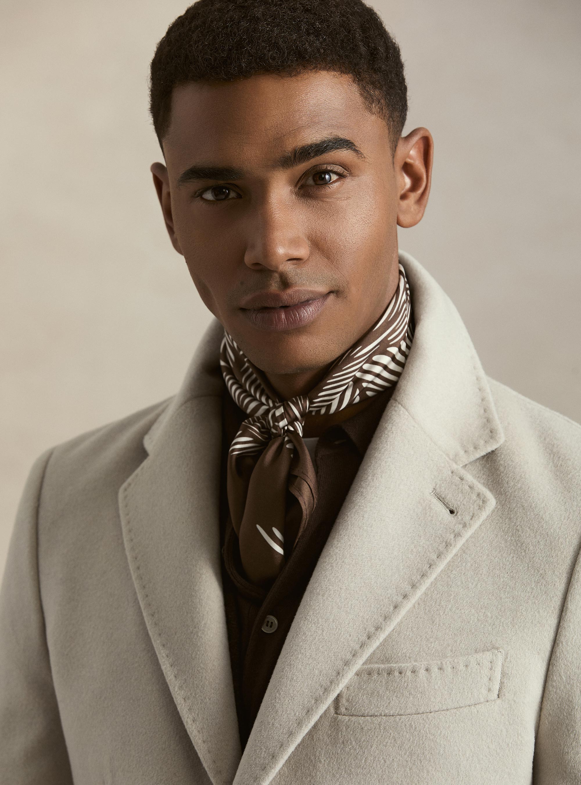 Cappotto monopetto in lana cashmere, ECRU 0536C