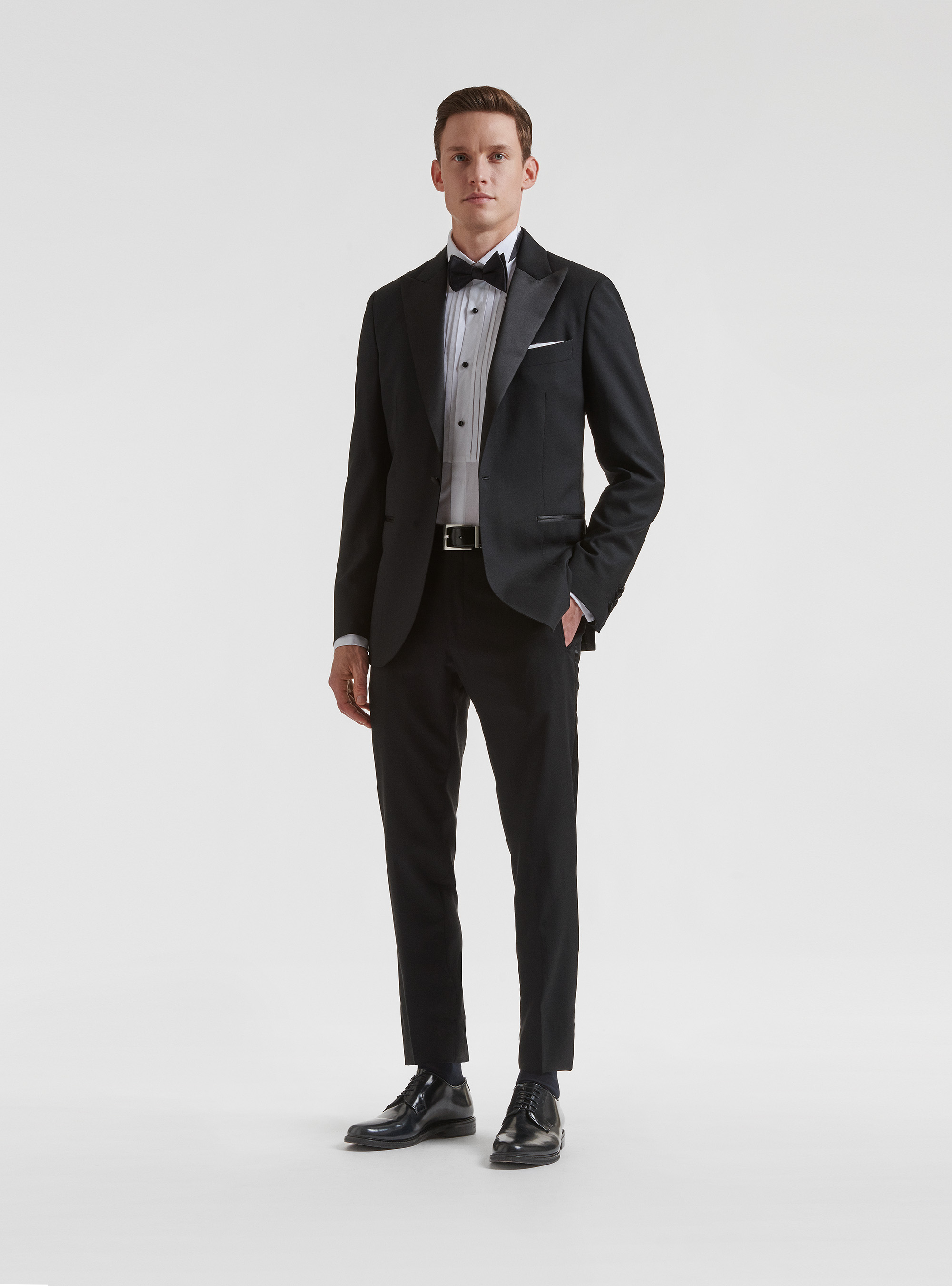 Smoking nero in pura lana Vitale Barberis Canonico, 