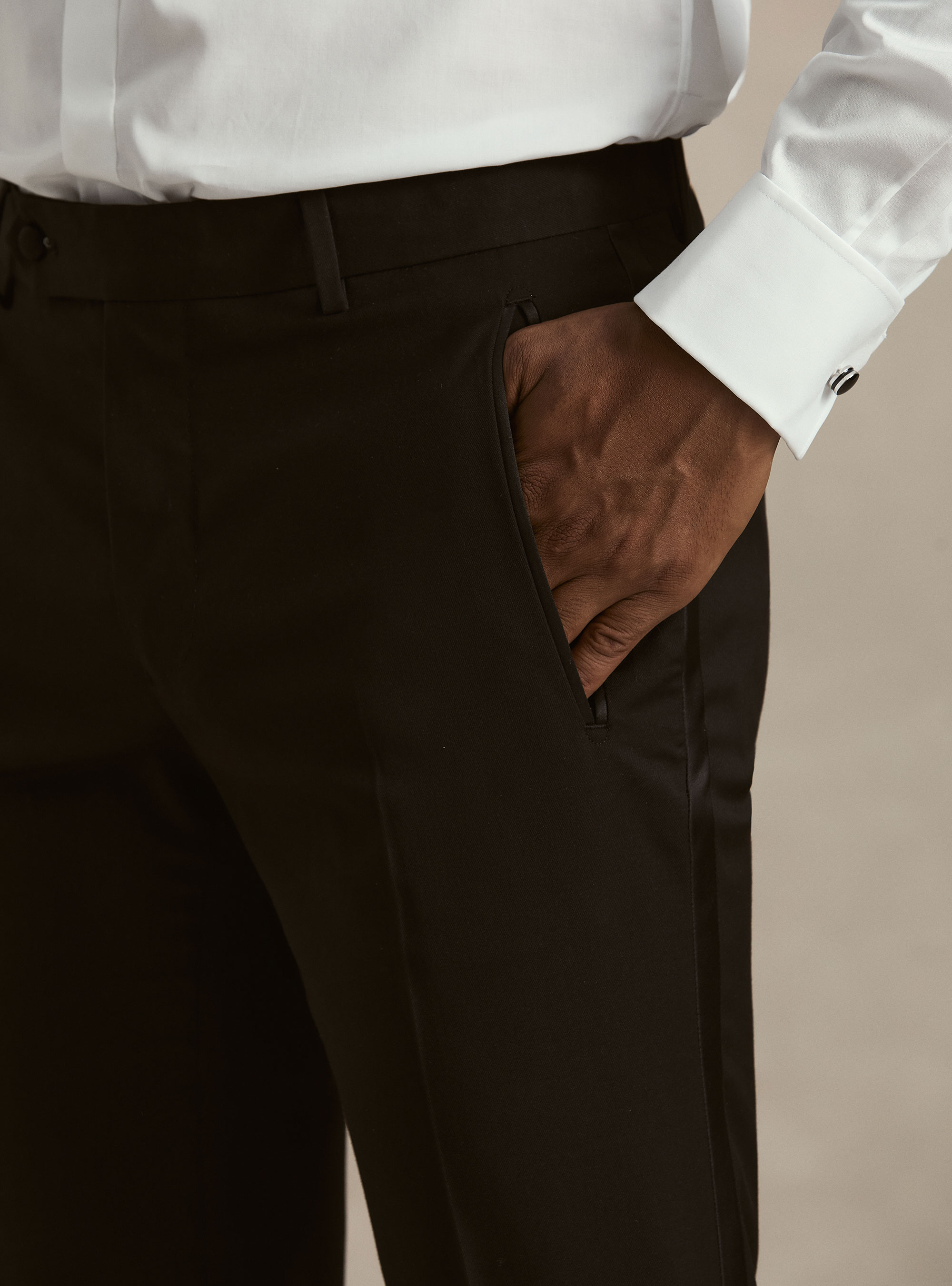 Pantaloni smoking per abito, NERO