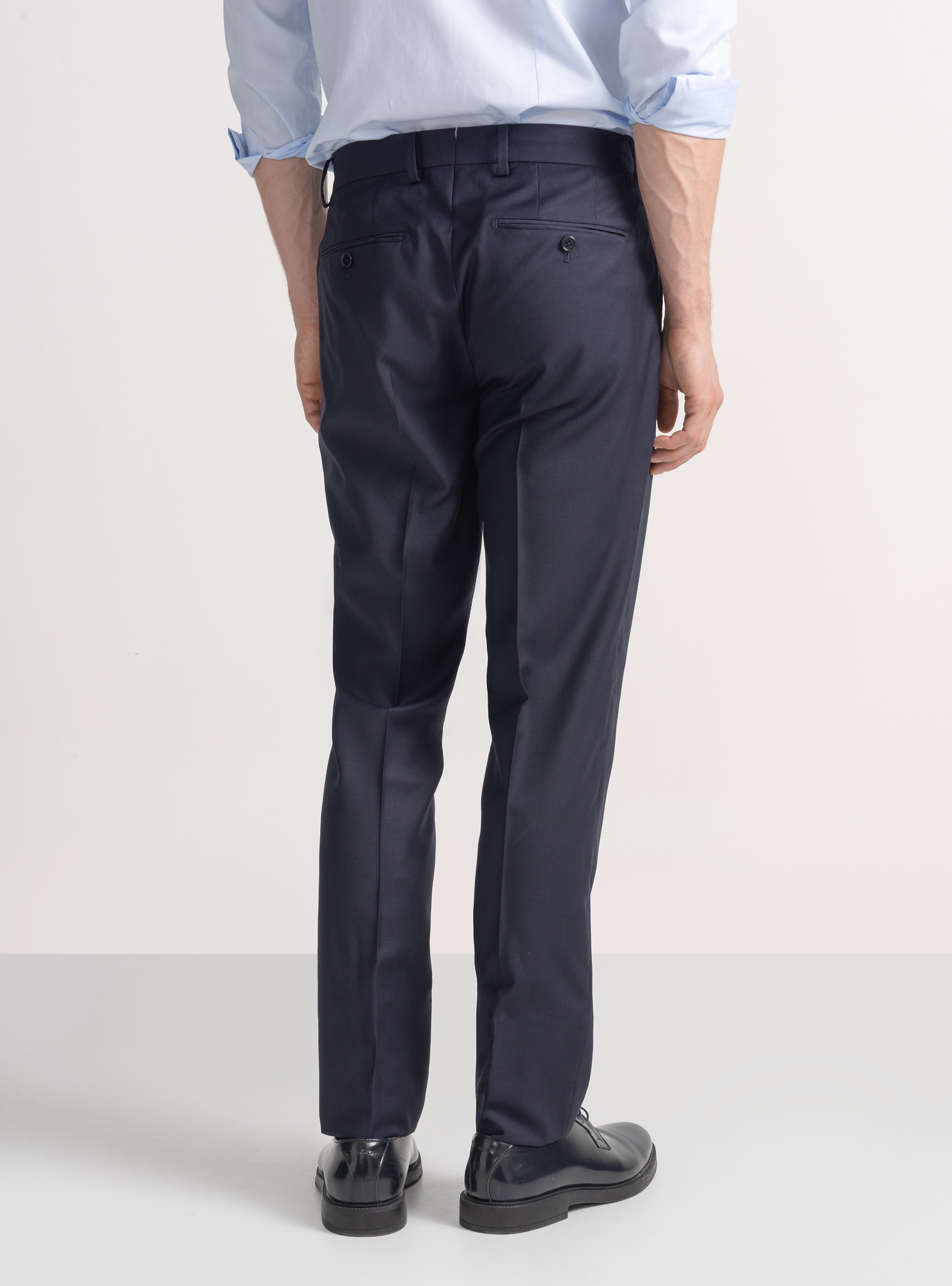 Pantaloni per abito in pura lana superfine 120's, BLU NAVY