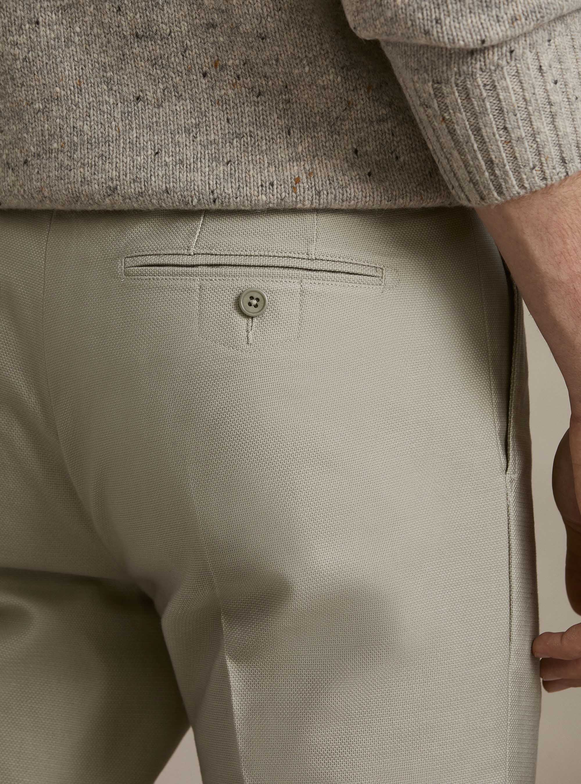 Pantaloni chino in cotone armaturato, ECRU