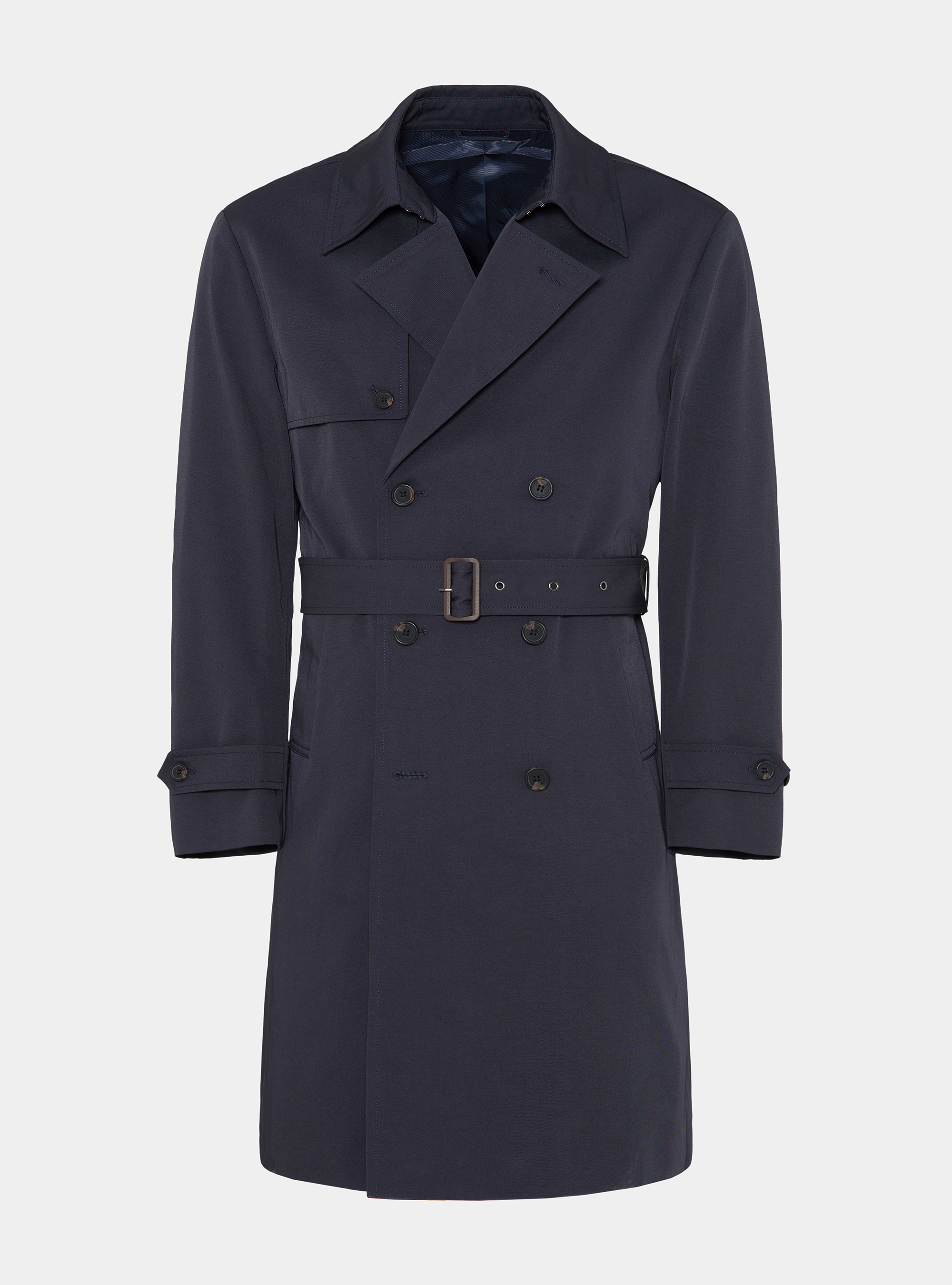 Trench doppiopetto in twill di cotone, BLU NAVY