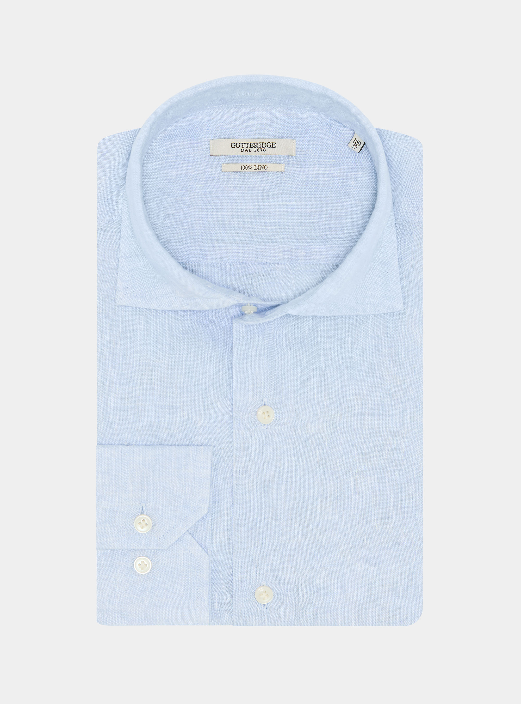 Camicia in puro lino, AZZURRO