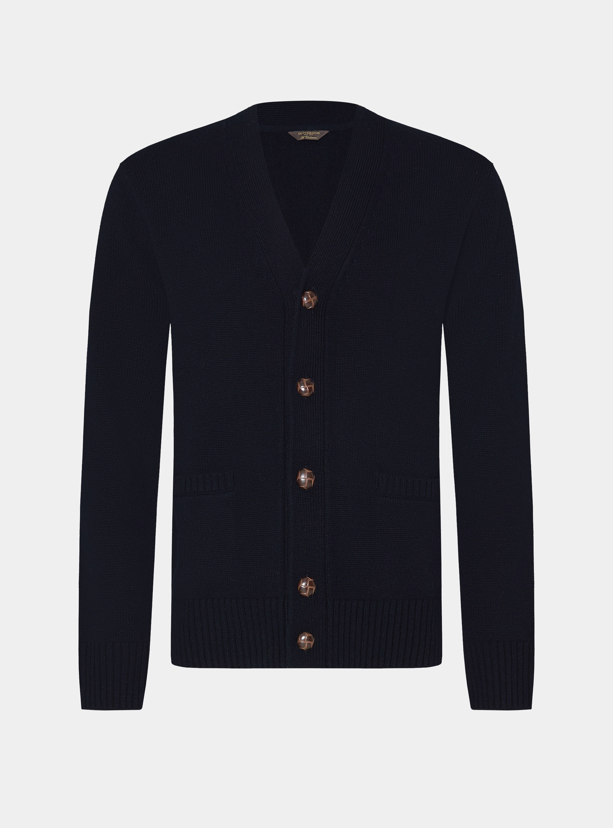 Cardigan con bottoni in lana e cashmere, BLU NAVY