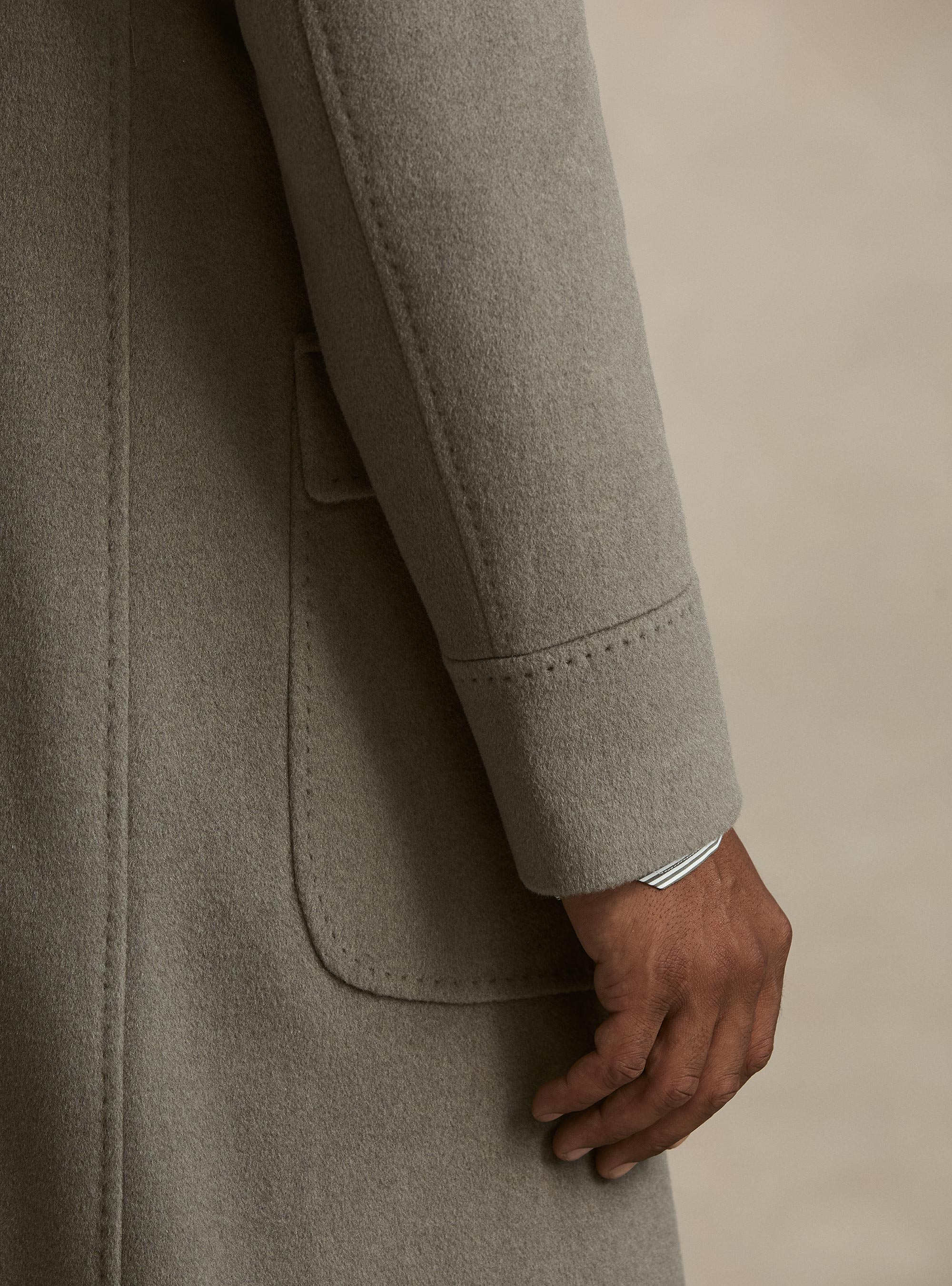 Cappotto doppiopetto in lana cashmere, SALVIA 0602C