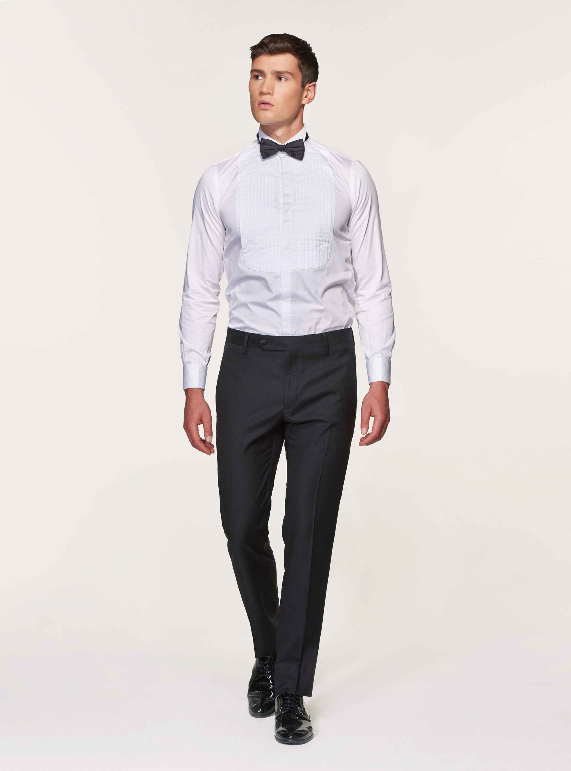 Pantaloni smoking in pura lana superfine 110's Vitale Barberis Canonico, NERO