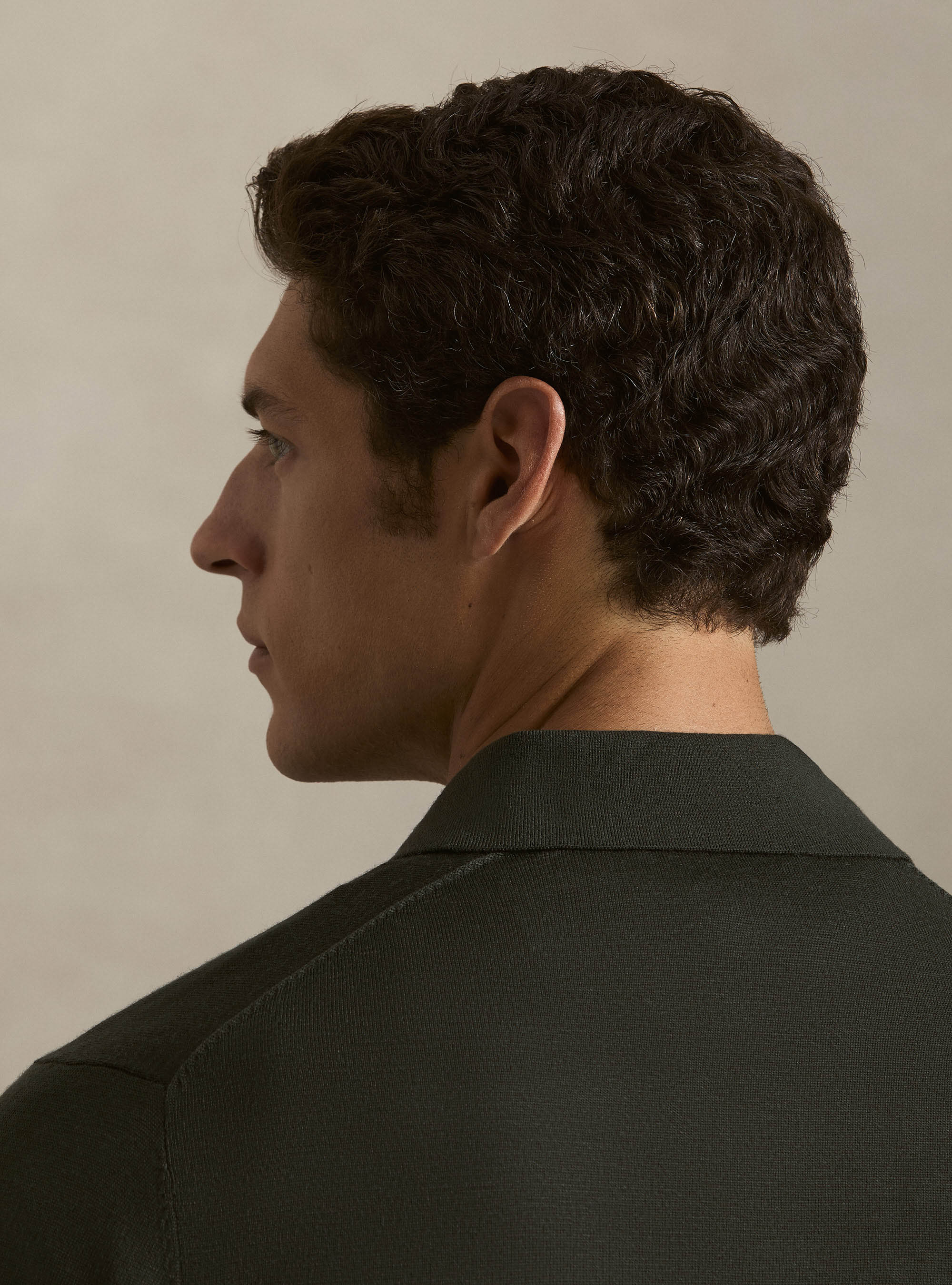 Polo in maglia in lana merino extrafine, MILITARE 0609C