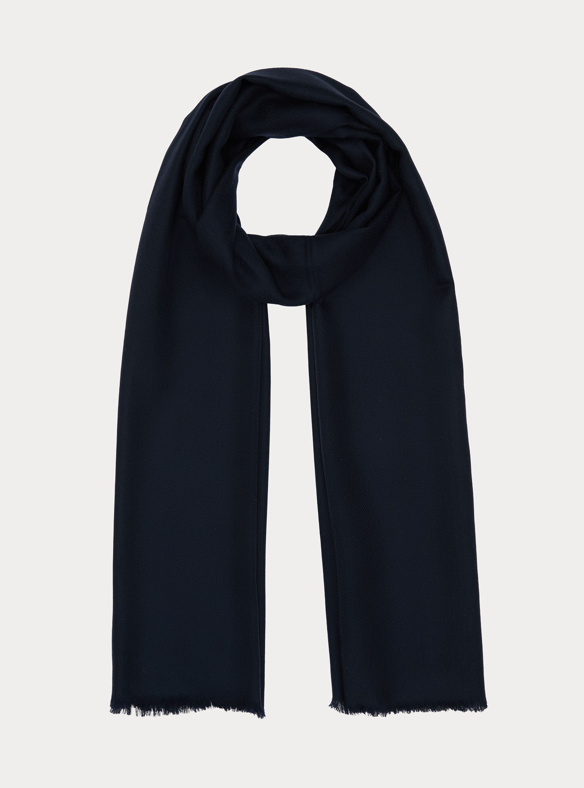 Sciarpa leggera in lana con ricamo, BLU NAVY