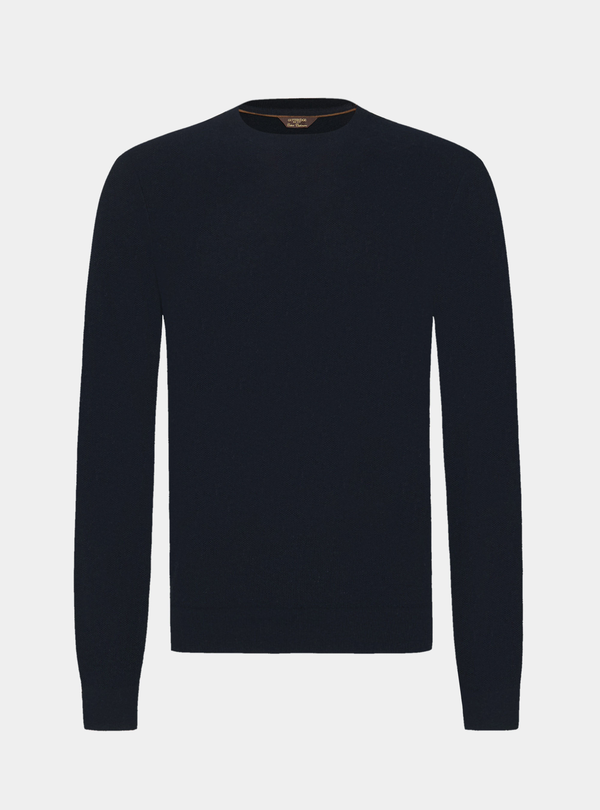 Maglia girocollo in cotone cashmere nido d'ape, BLU NAVY