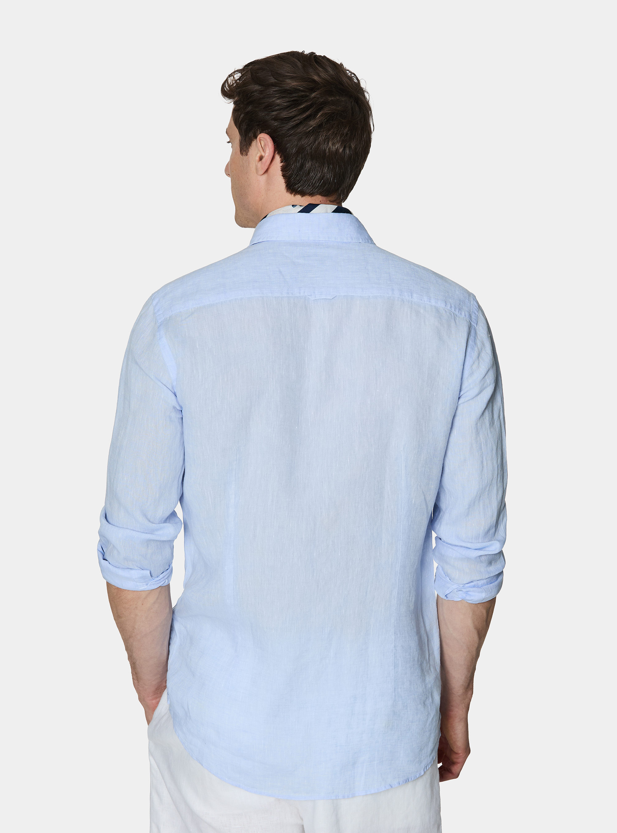 Camicia in puro lino, AZZURRO